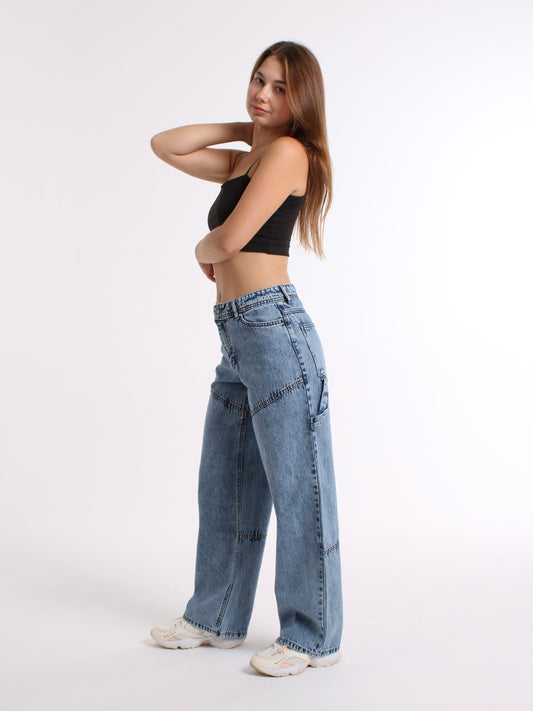 Mid Blue Dasha Baggy Mid Waist jeans