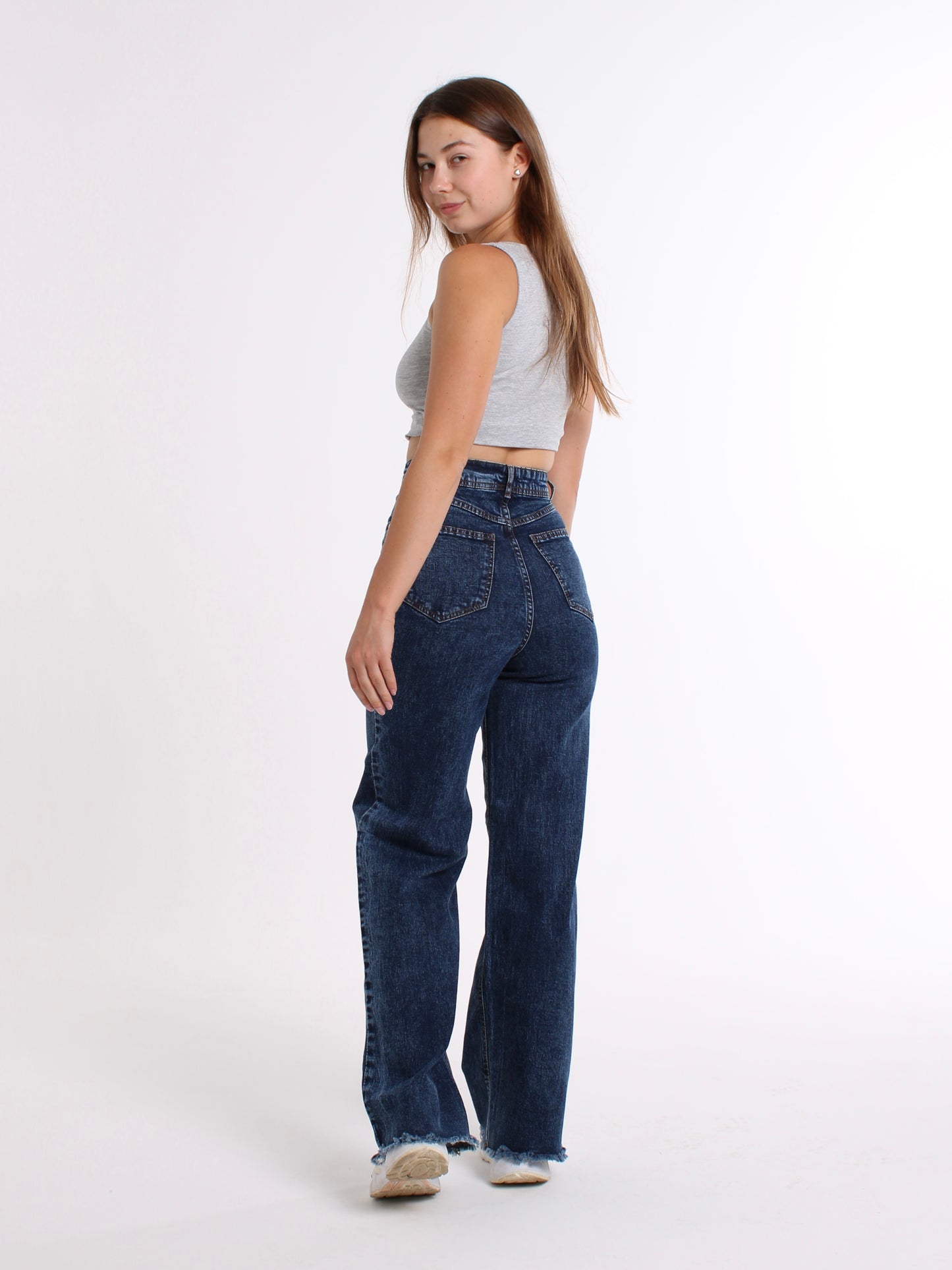 Rich Blue Cropped Masha Wide Leg Jeans