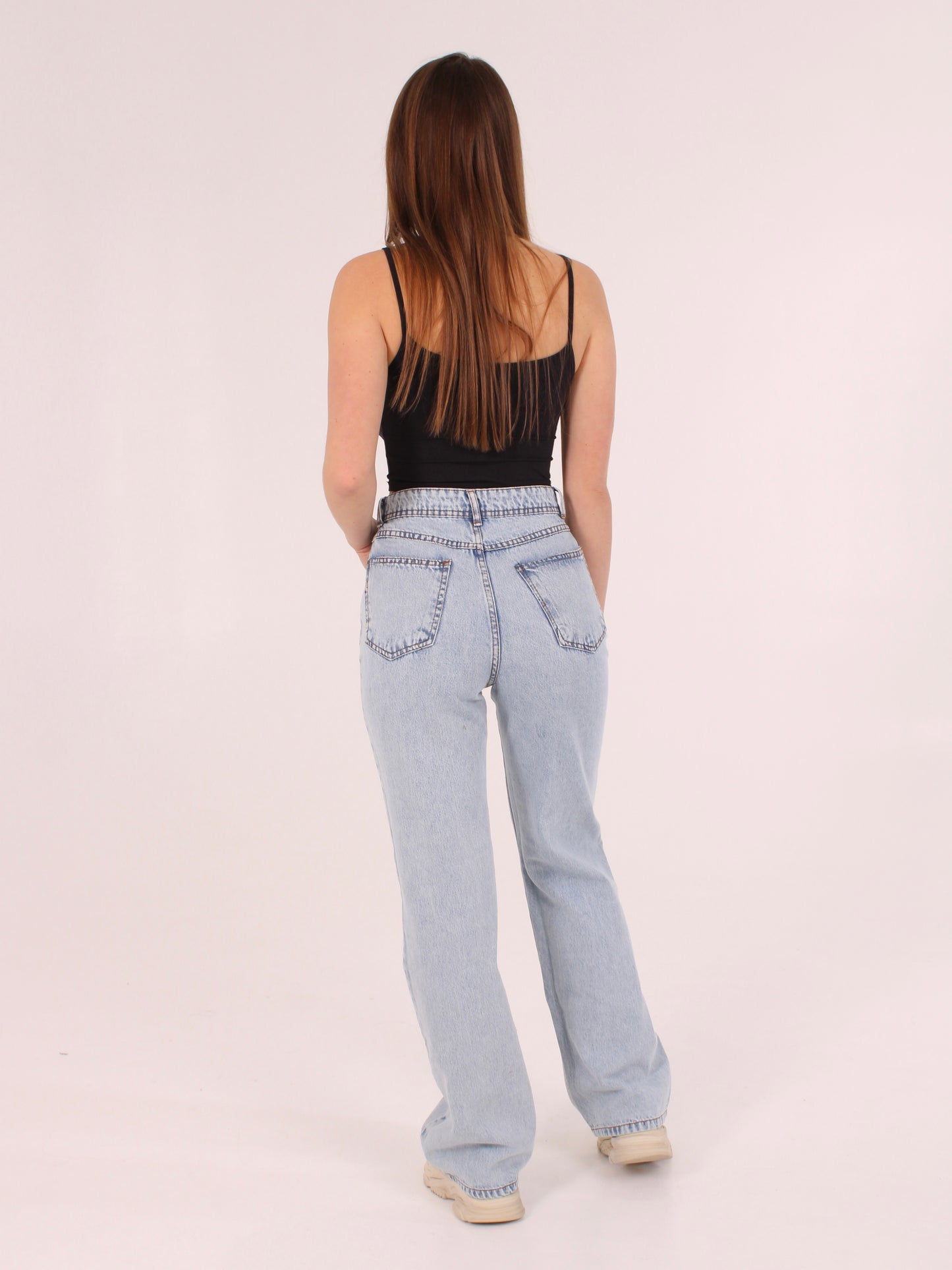 Ocean Blue Ripped Anna Straight Leg Full Length Jeans