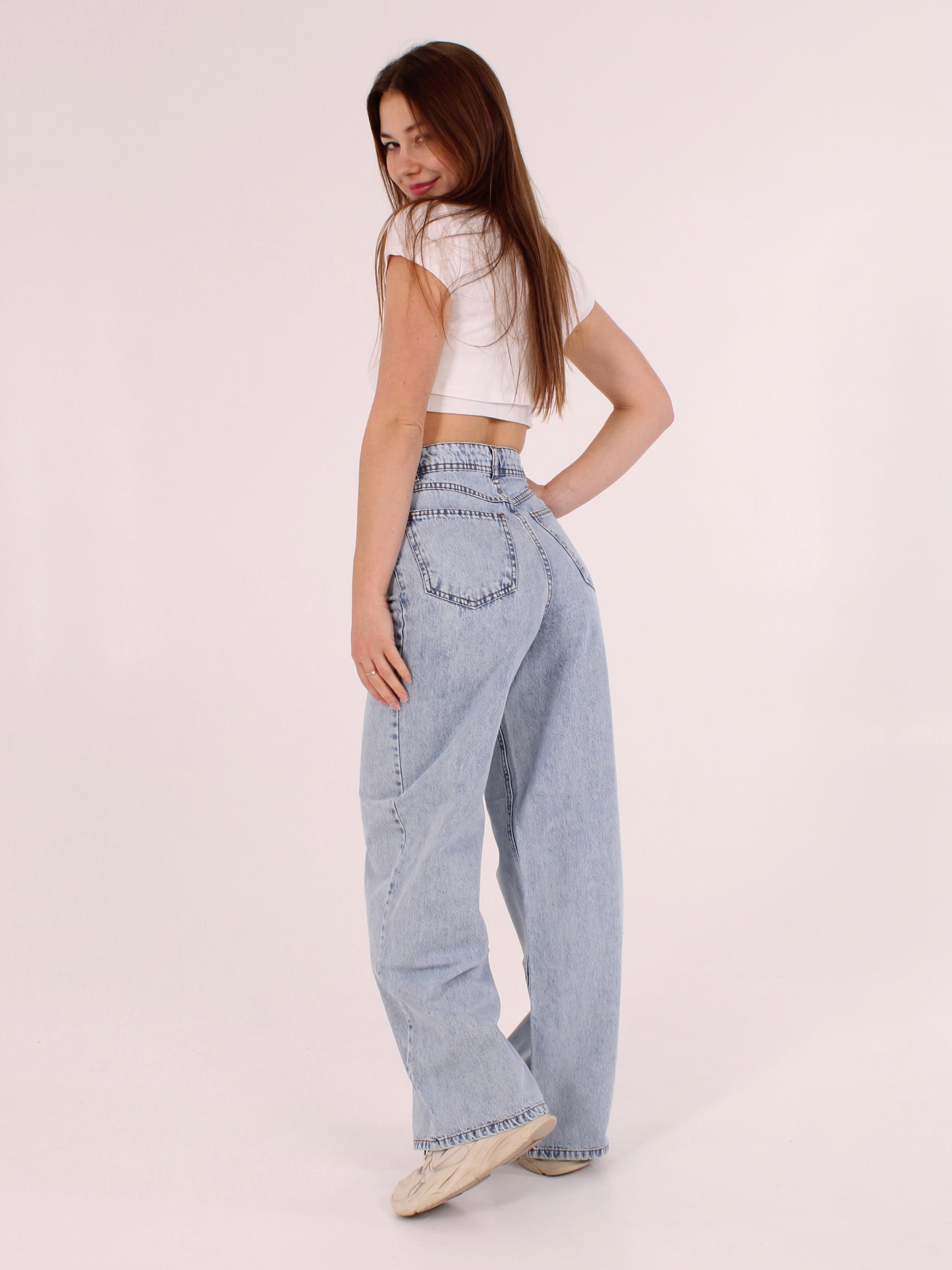 Ocean Blue Masha Wide Leg Jeans