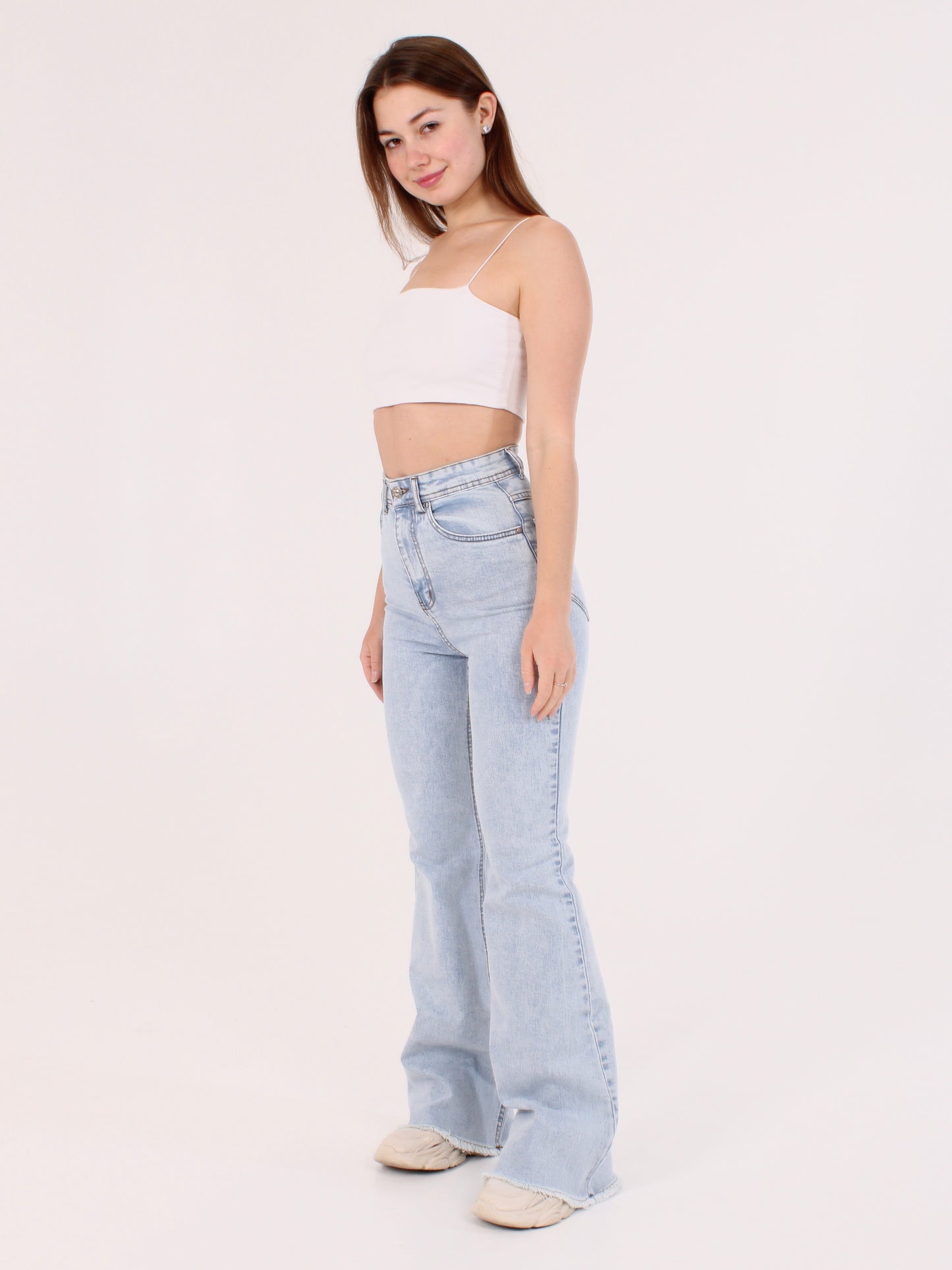 Cropped Ocean Blue Viki Flared 70's