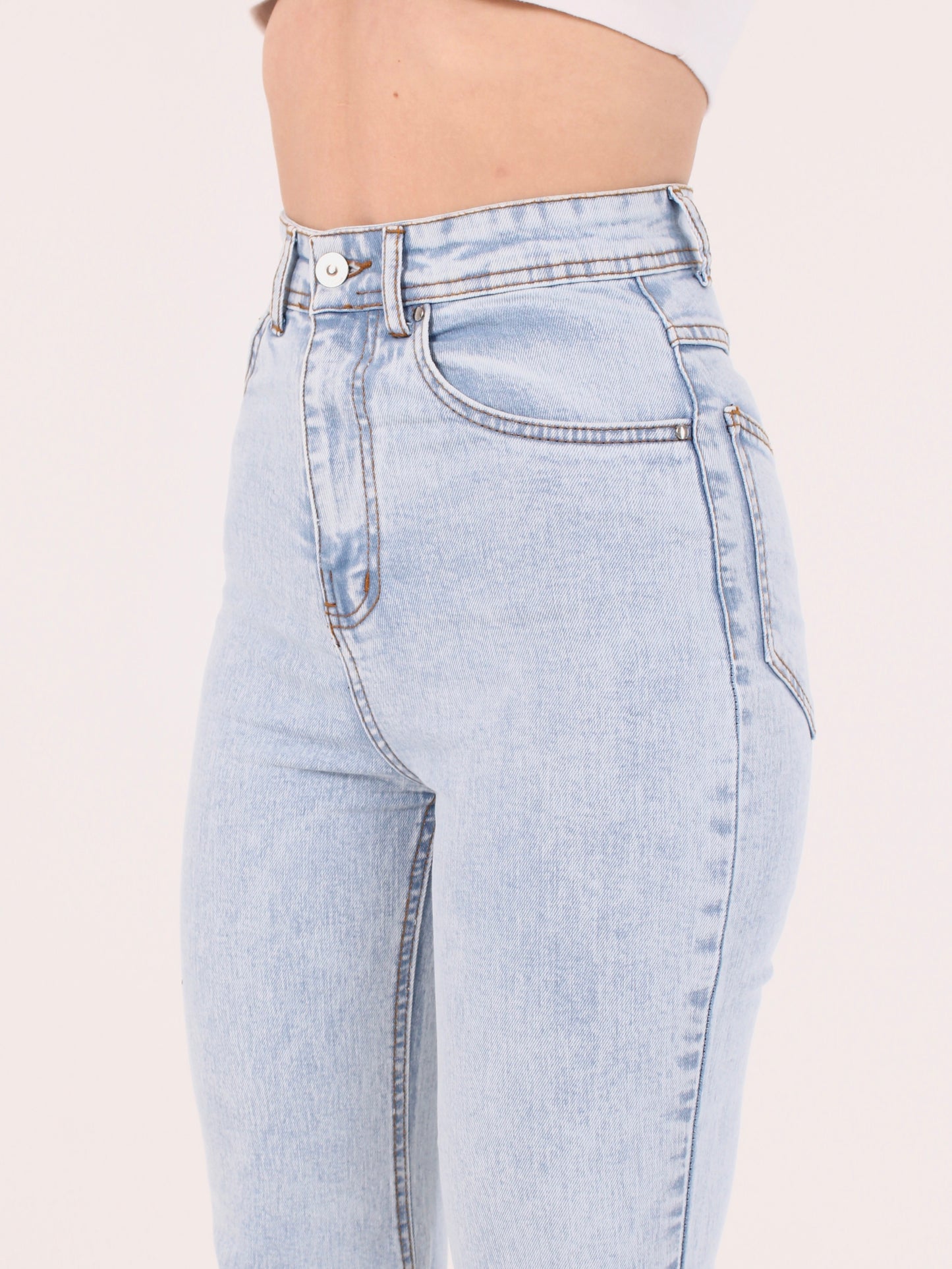 Cropped Ocean Blue Viki Flared 70's