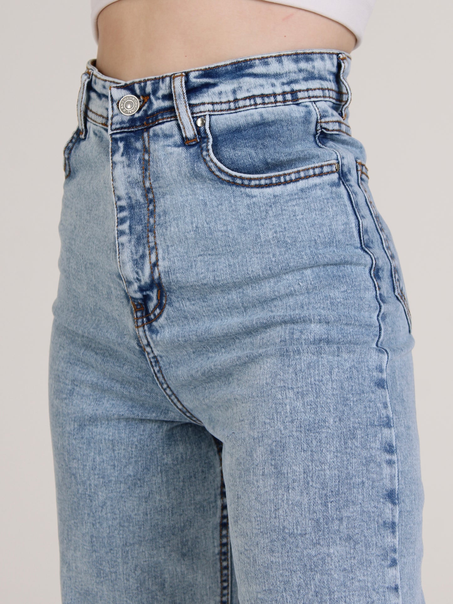 Ocean Blue Cropped Masha Wide Leg Jeans