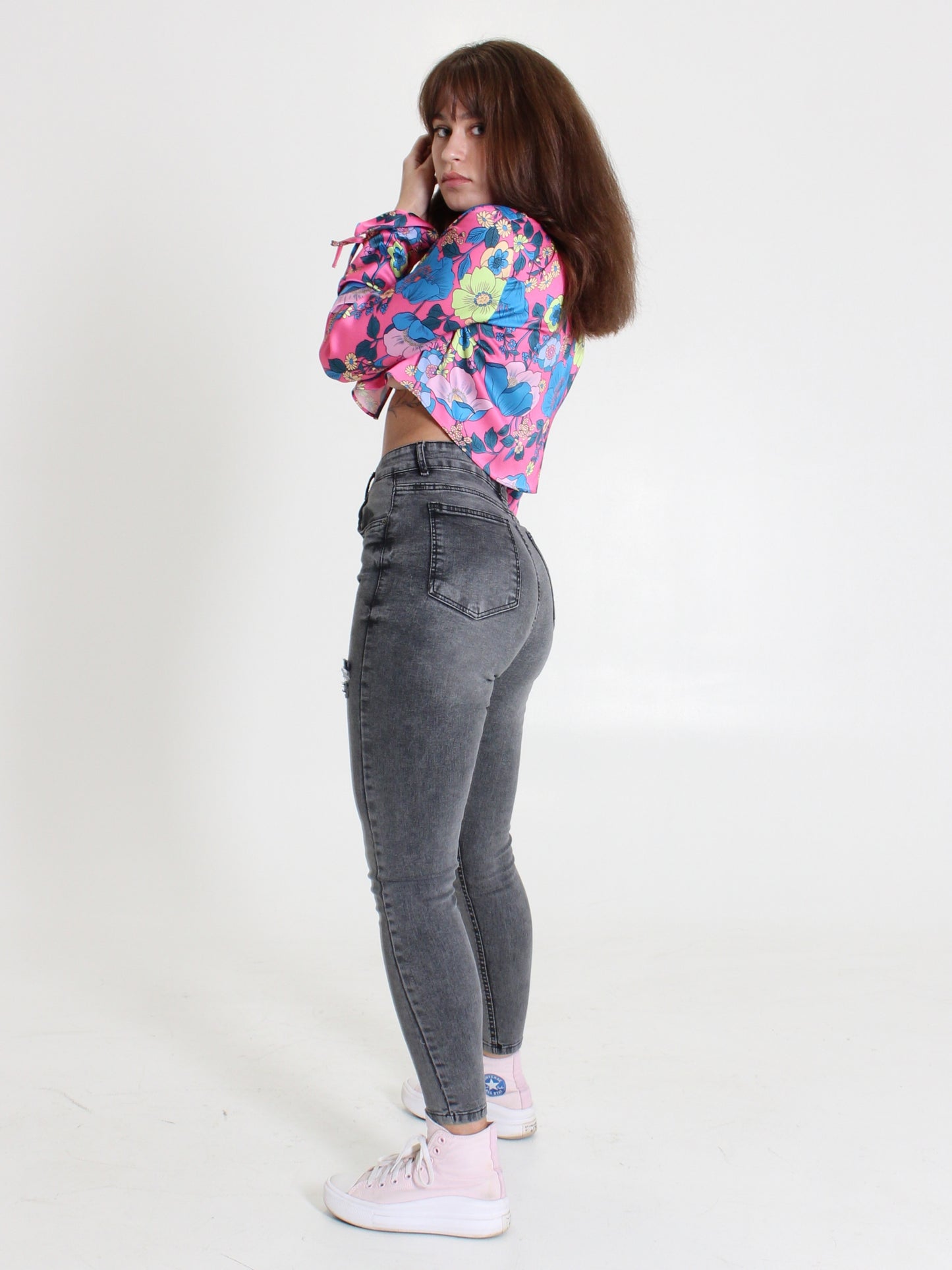 Light Grey Yulia High Waisted Jeans