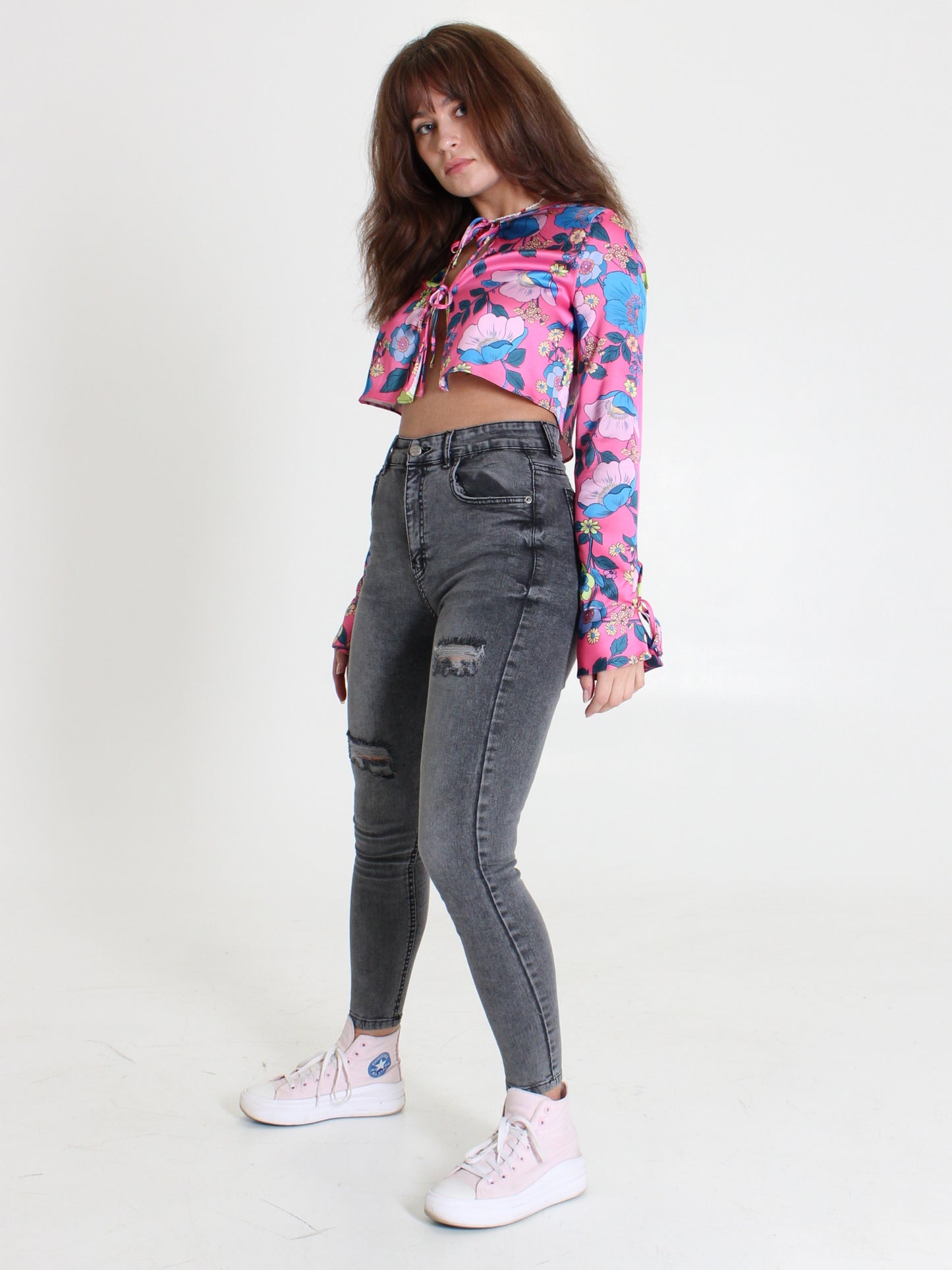 Light Grey Yulia High Waisted Jeans