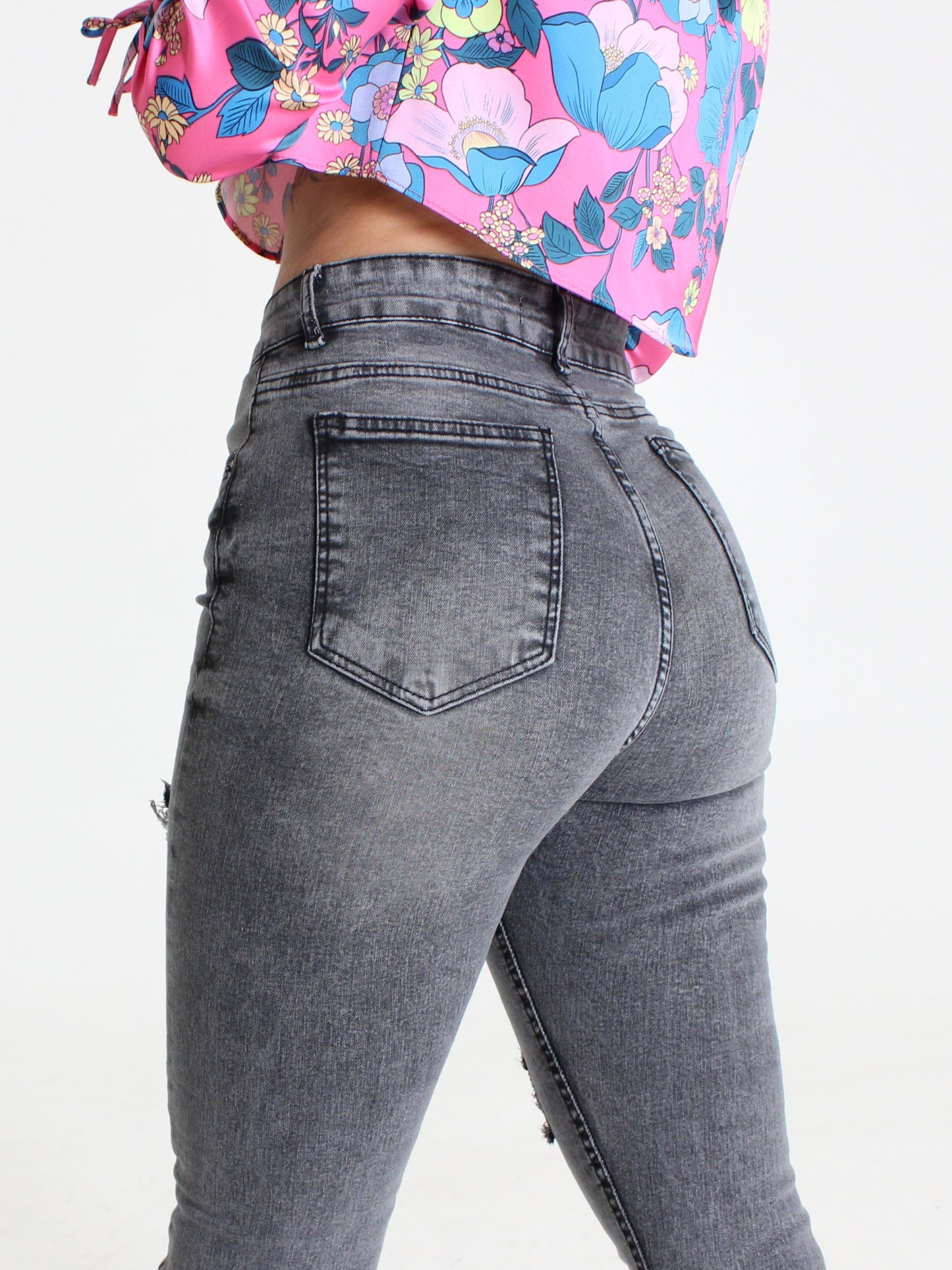 Light Grey Yulia High Waisted Jeans