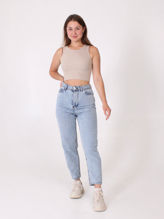 Ocean Blue Polina Mom Jeans