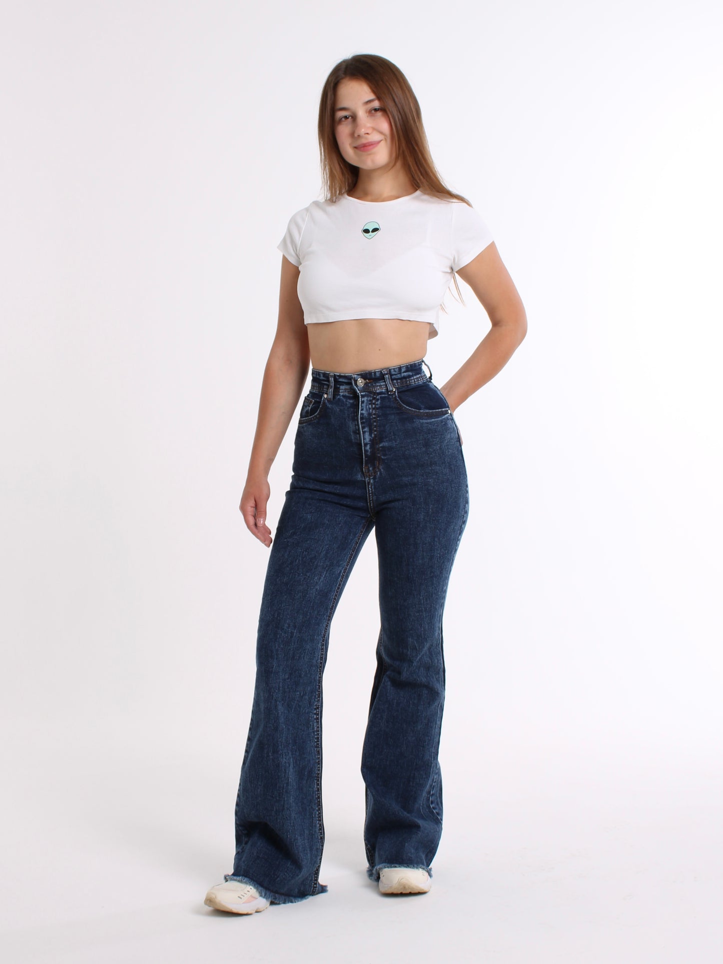 Cropped Rich Blue Viki Flared 70's