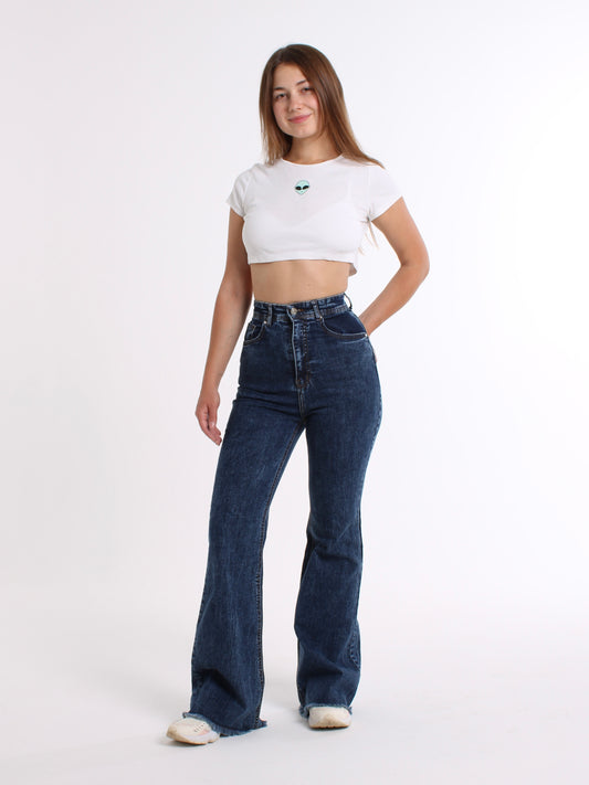 Cropped Rich Blue Viki Flared 70's