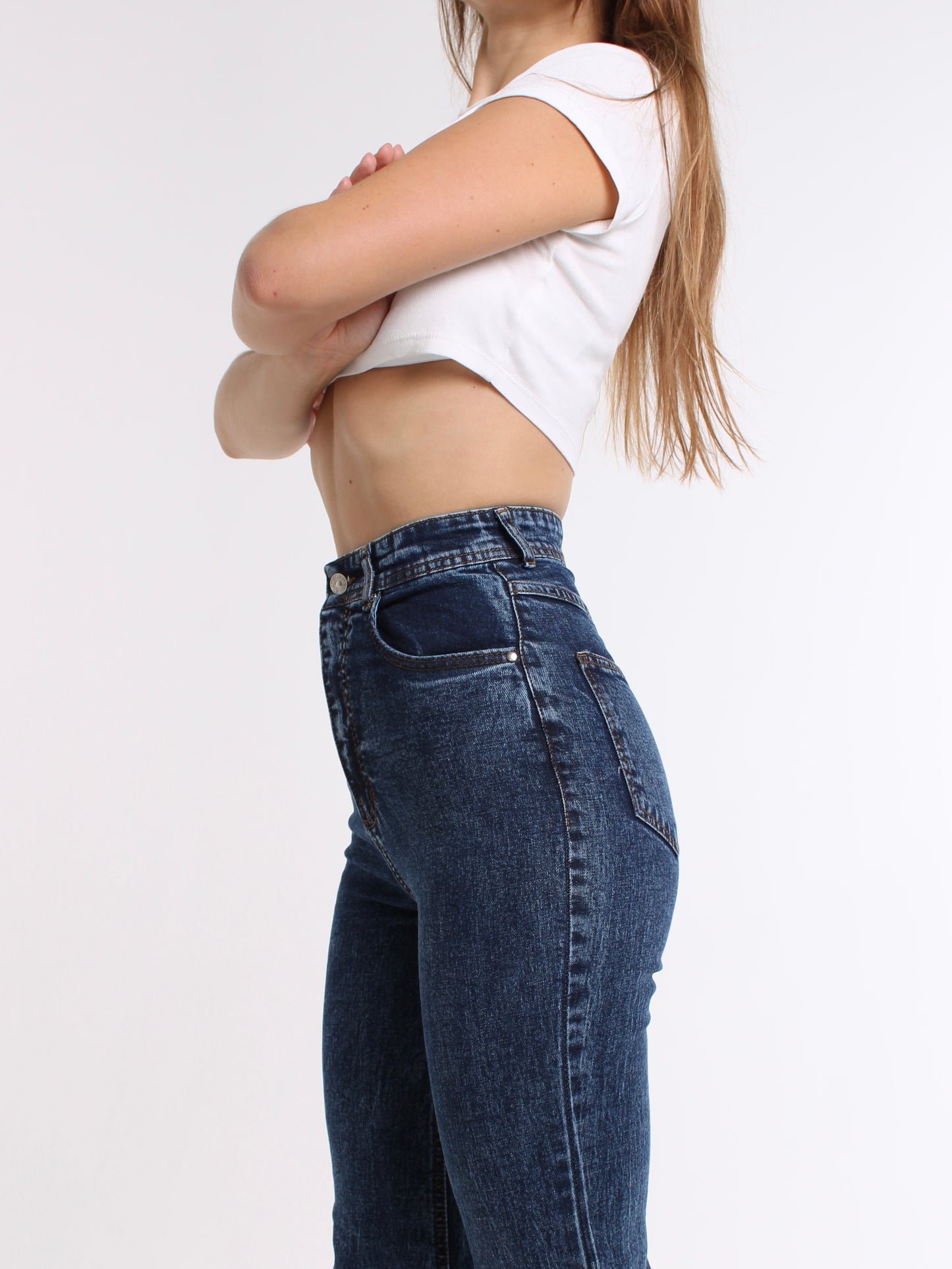 Cropped Rich Blue Viki Flared 70's