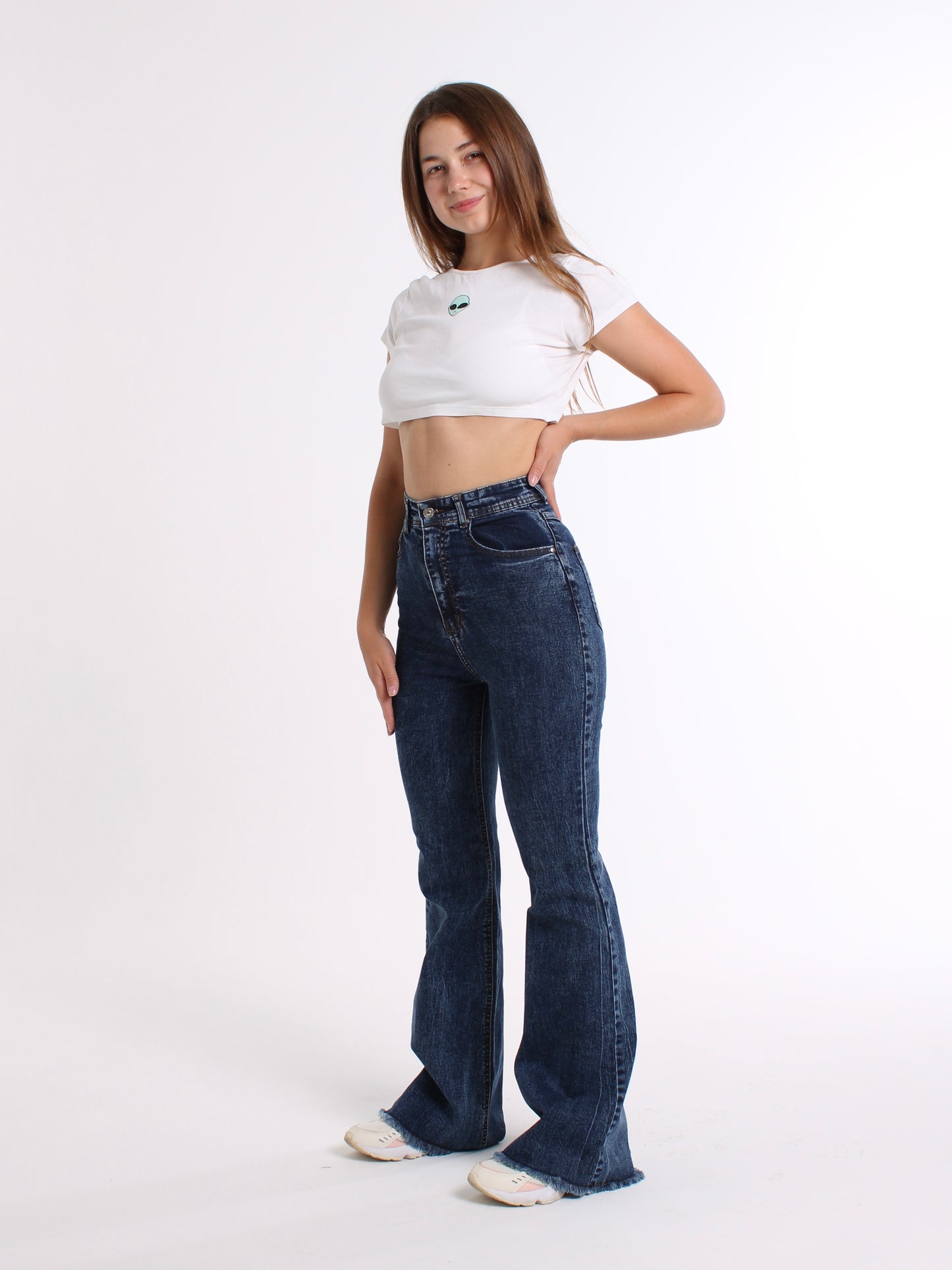 Cropped Rich Blue Viki Flared 70's