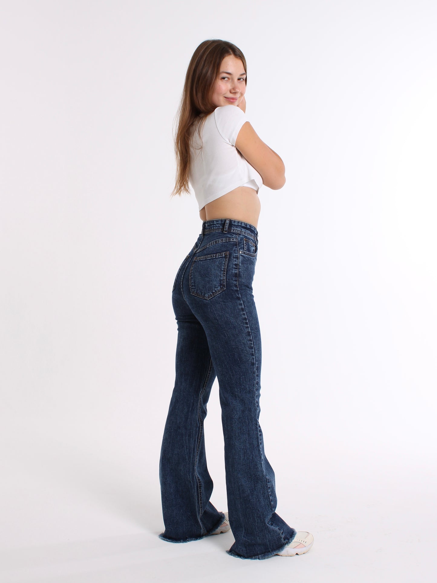 Cropped Rich Blue Viki Flared 70's