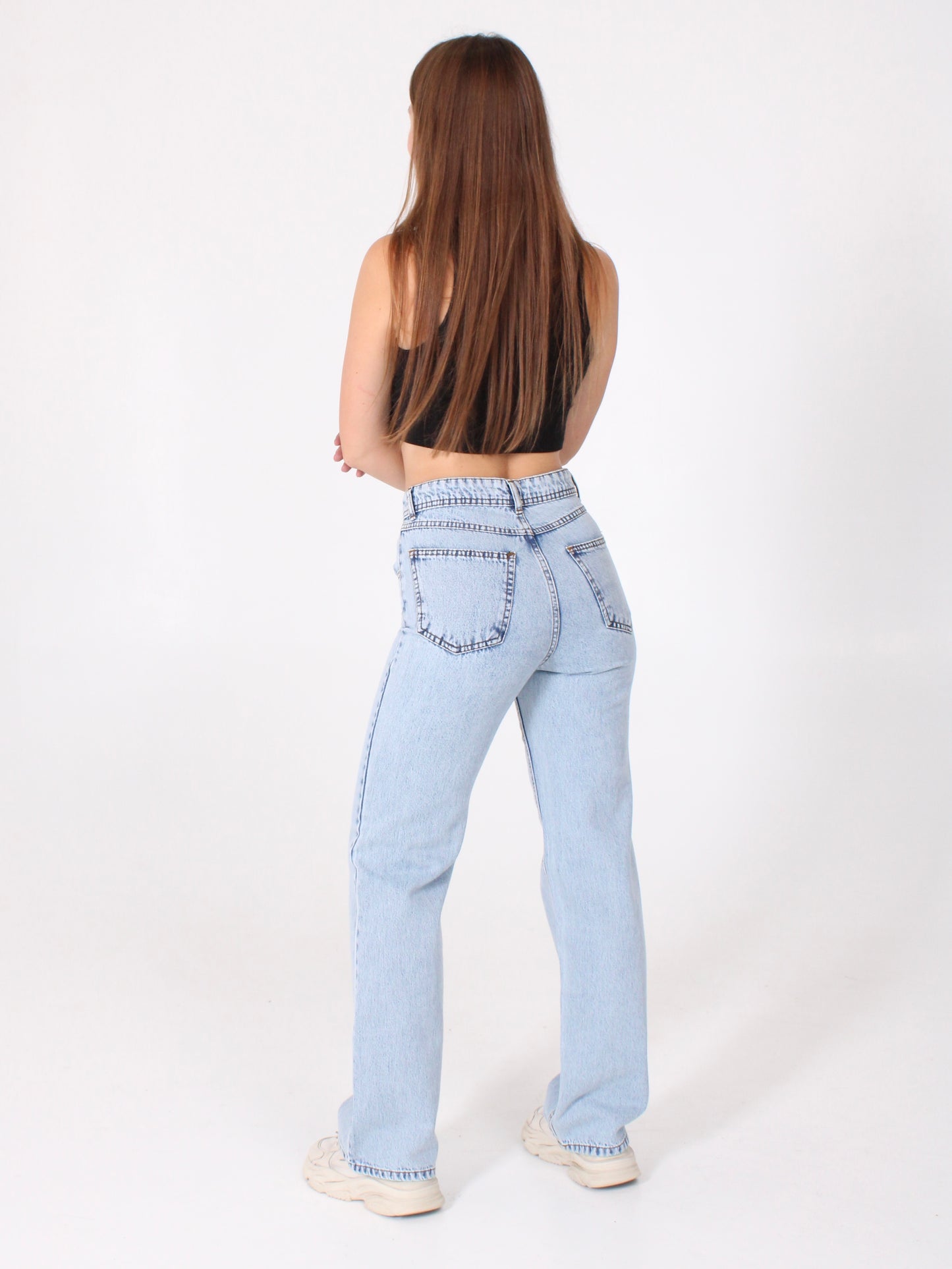 ( Pre-Order ) Light Blue Anna Straight Leg Full Length Jeans