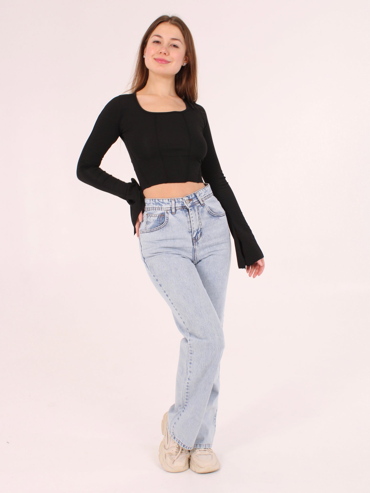 Light Blue ANNA Straight Leg Full Length Jeans