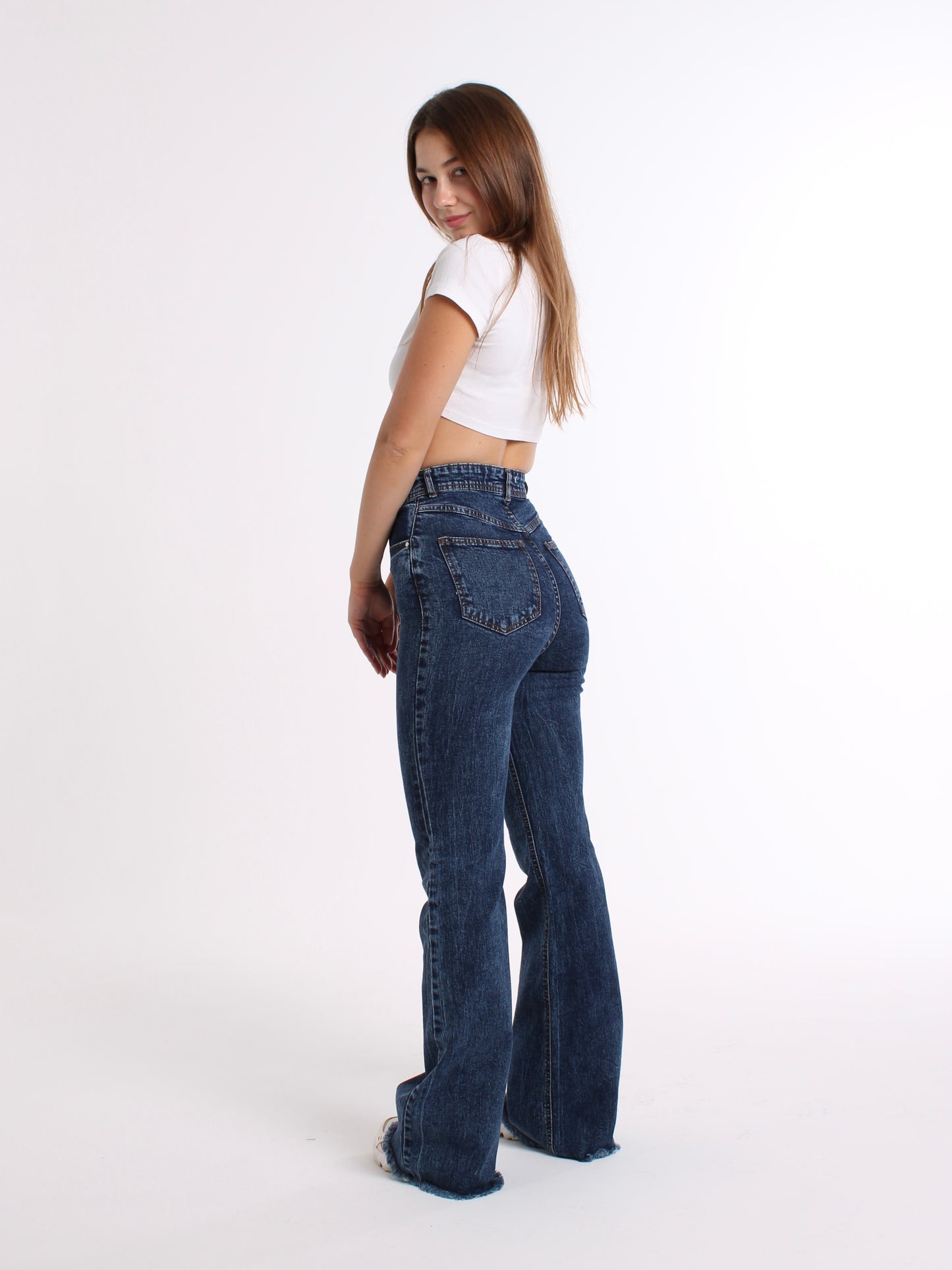 Cropped Rich Blue Viki Flared 70's