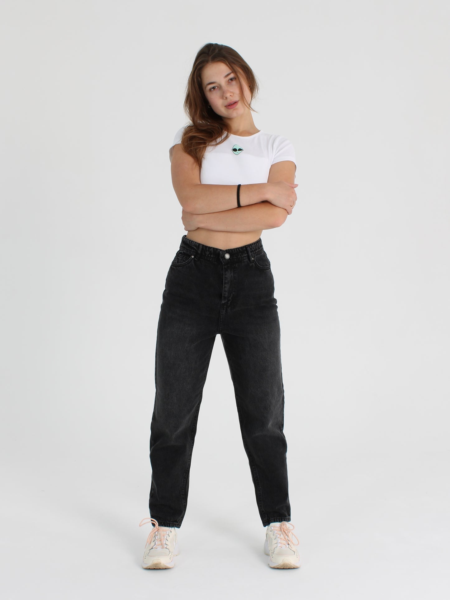 Washed Black Polina Mom Jeans