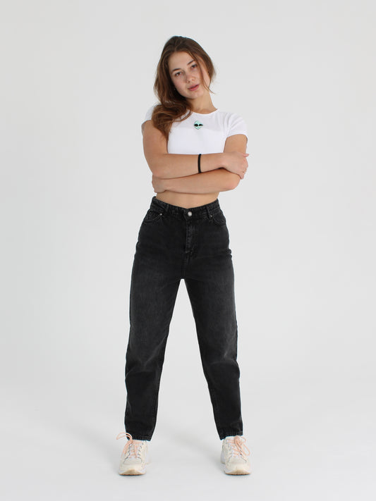 Washed Black Polina Mom Jeans