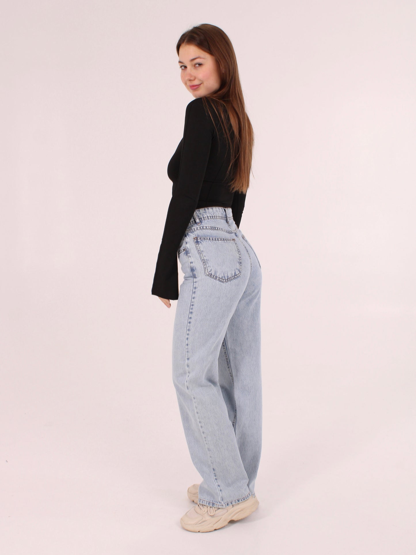 Light Blue ANNA Straight Leg Full Length Jeans