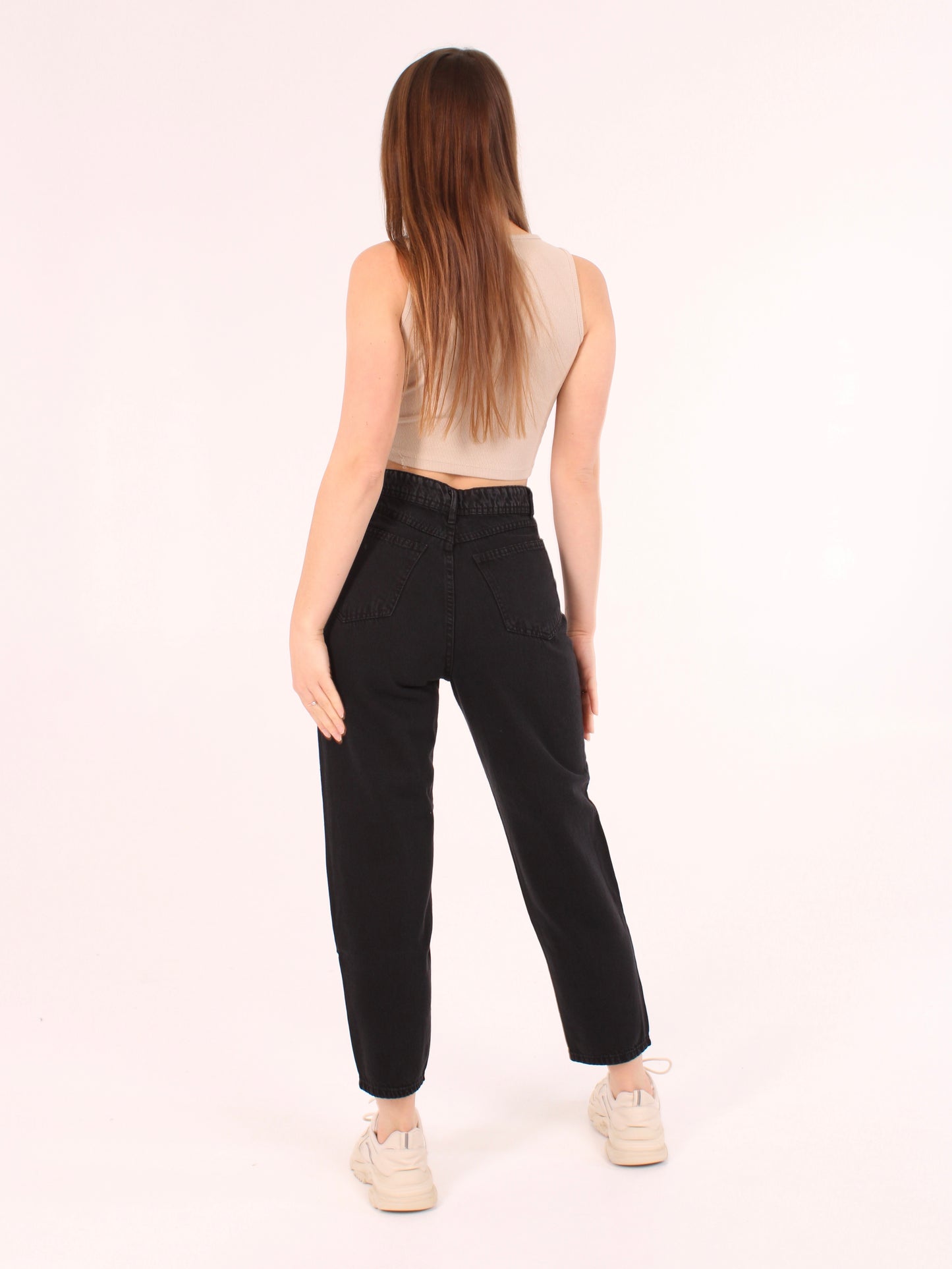 Washed Black Ripped Polina Mom Jeans
