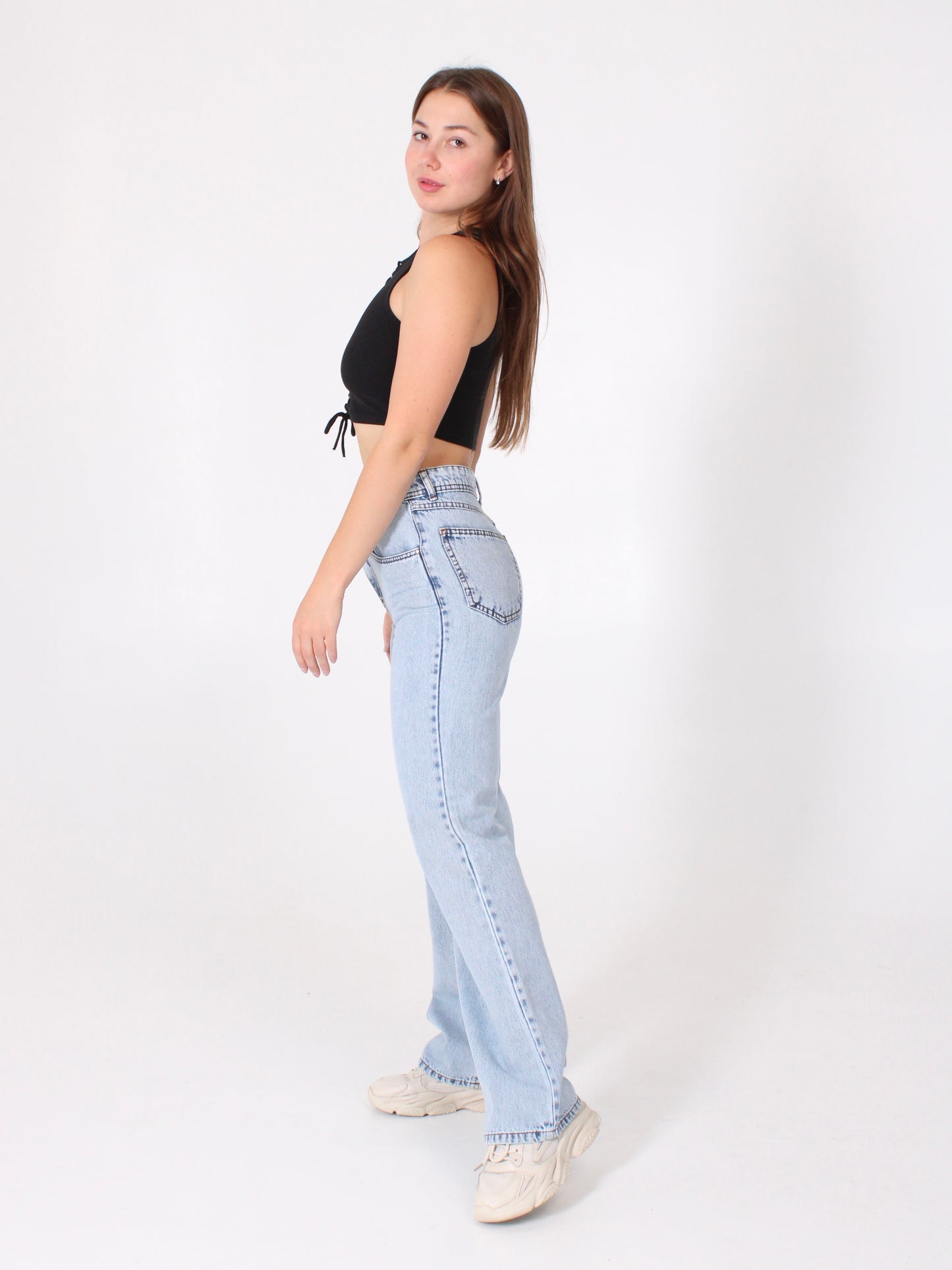 ( Pre-Order ) Light Blue Anna Straight Leg Full Length Jeans