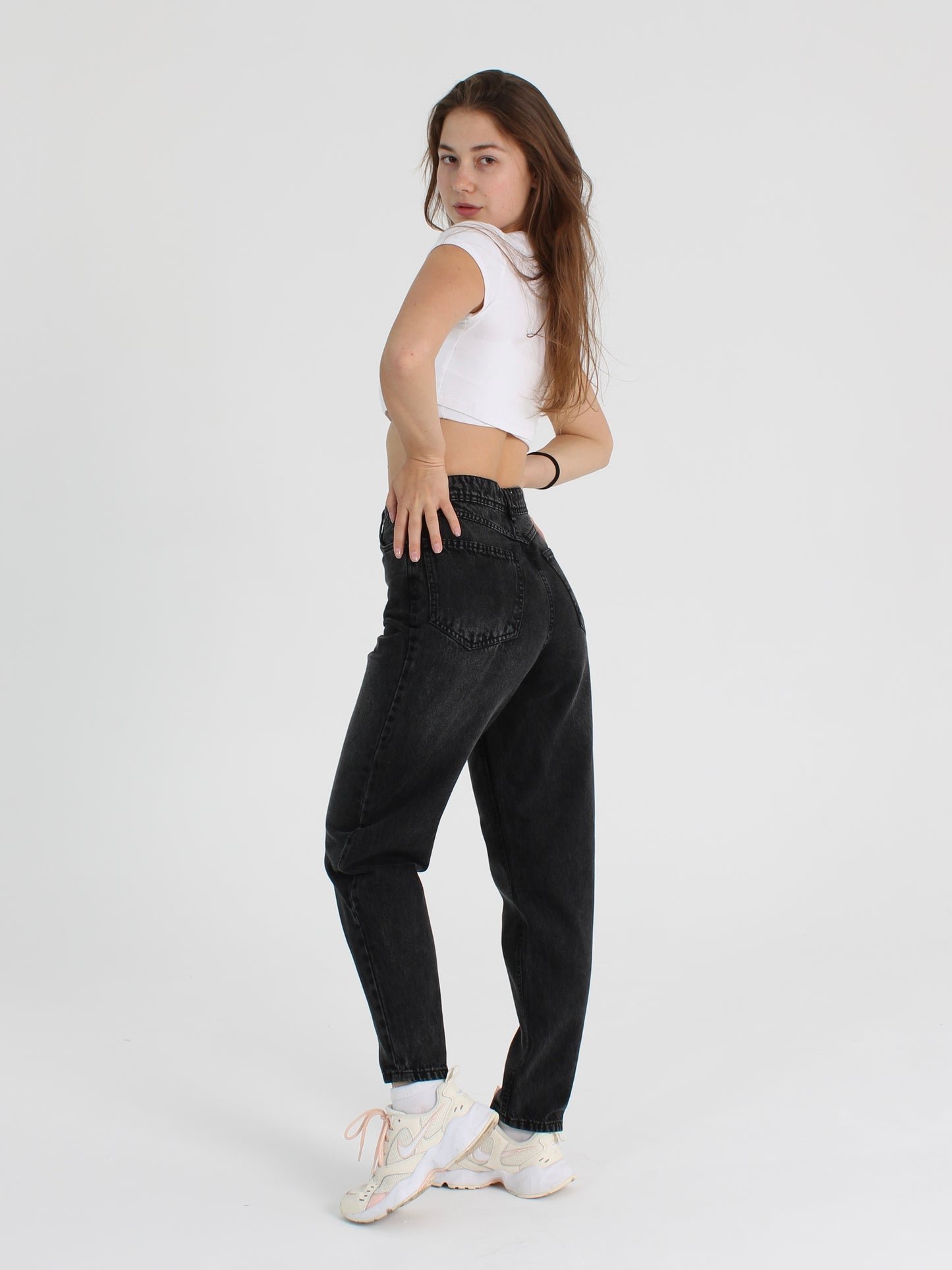 Washed Black Polina Mom Jeans