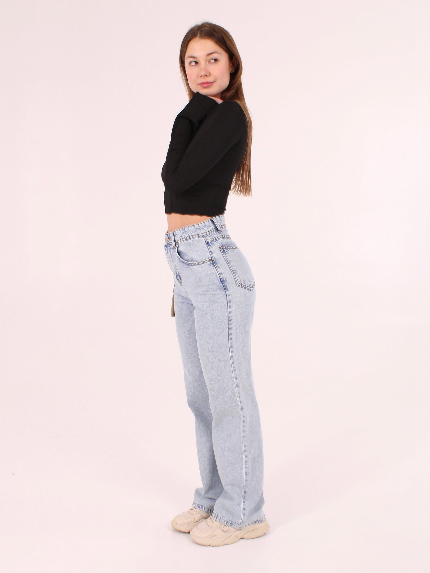 Light Blue ANNA Straight Leg Full Length Jeans