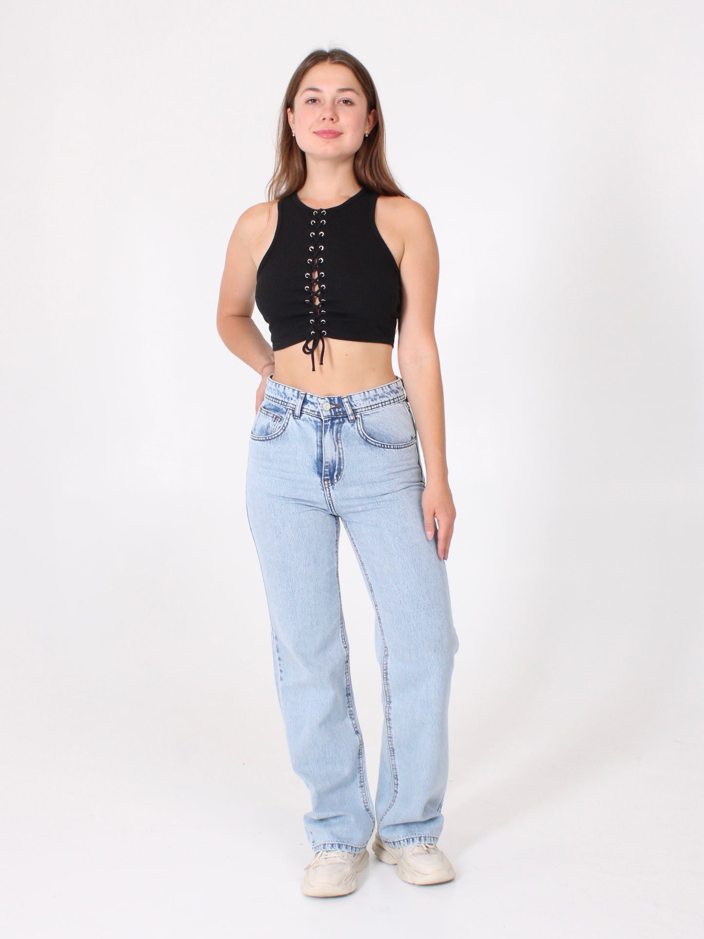 ( Pre-Order ) Light Blue Anna Straight Leg Full Length Jeans