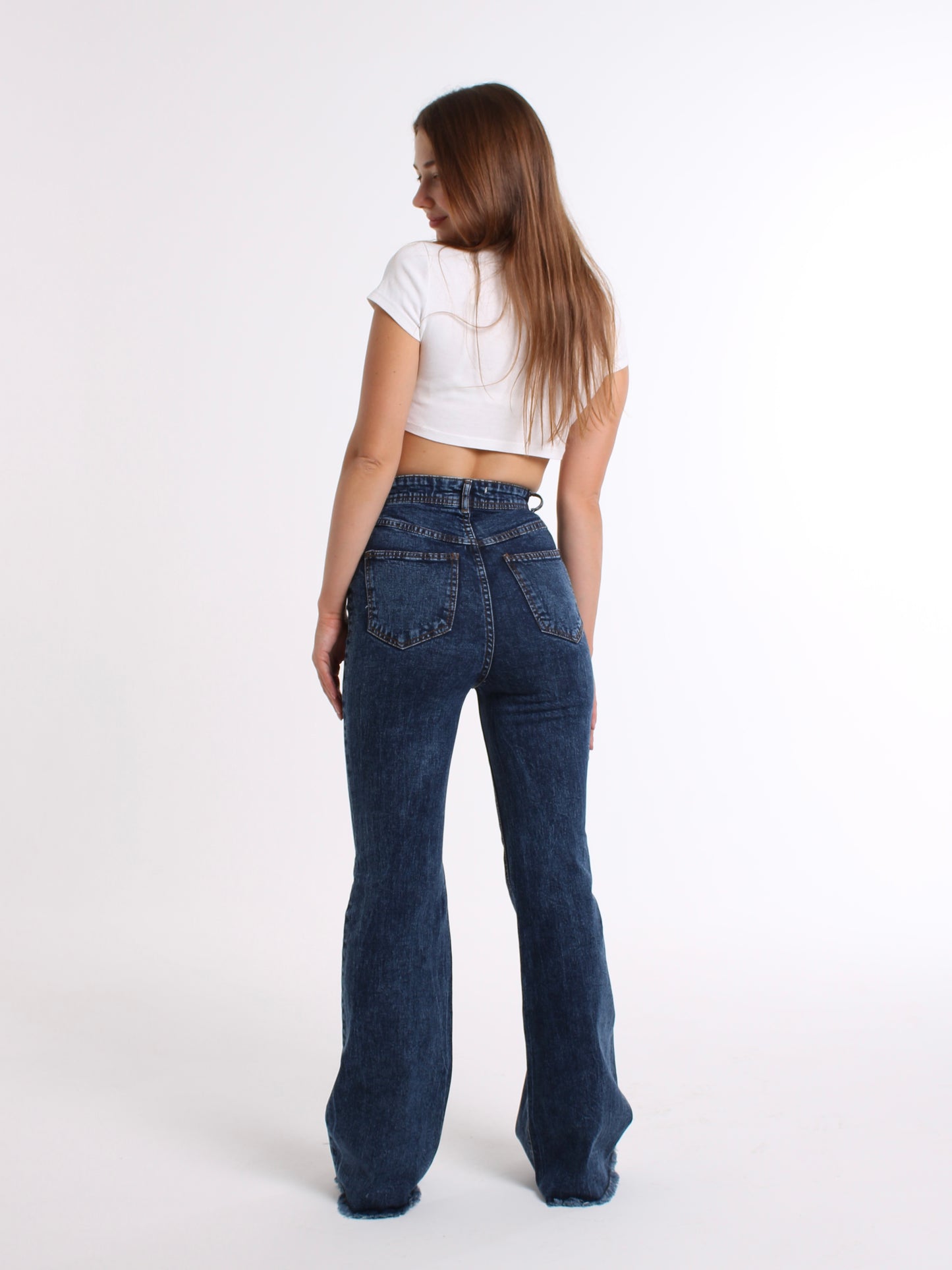 Cropped Rich Blue Viki Flared 70's