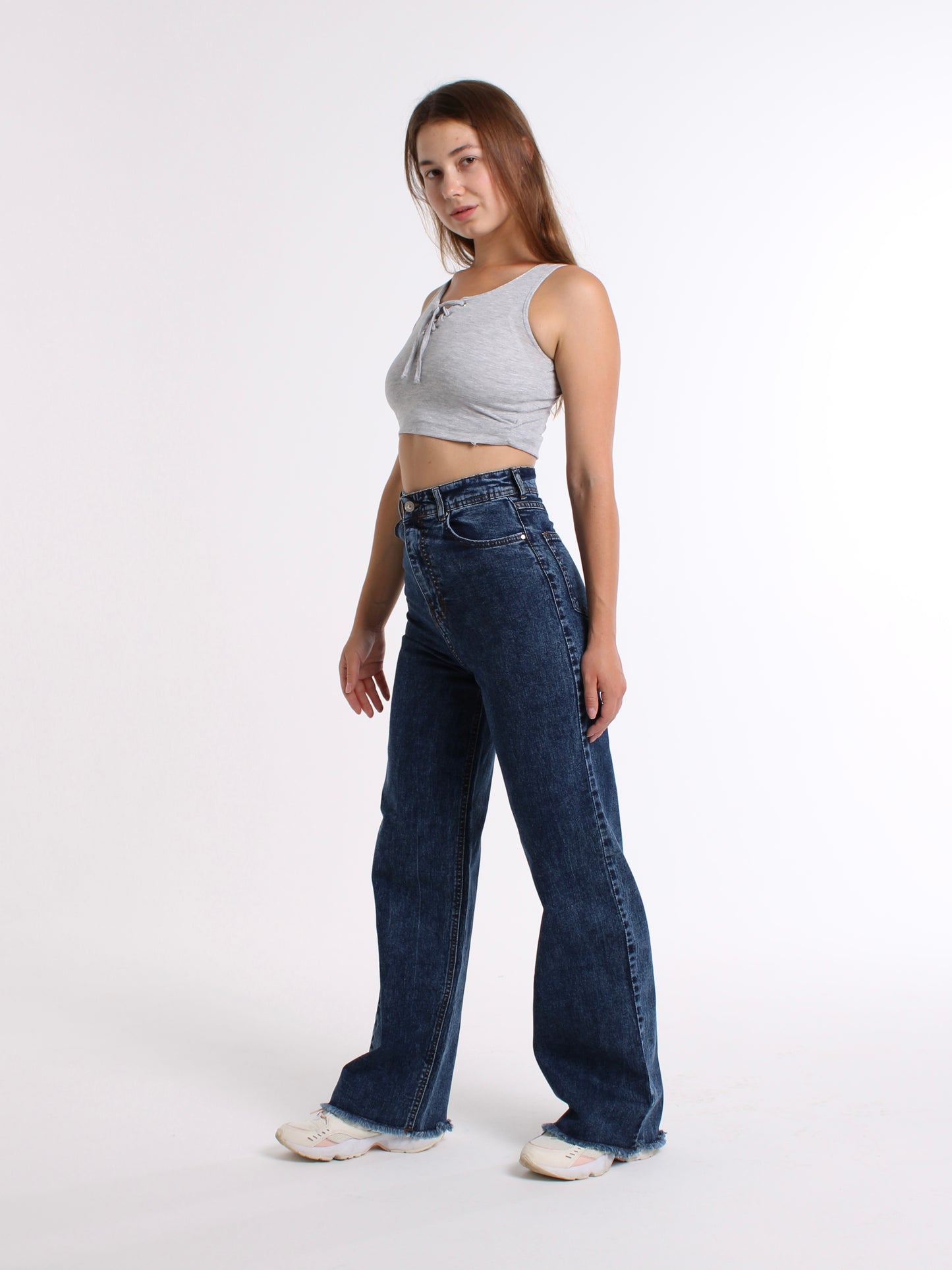 Rich Blue Cropped Masha Wide Leg Jeans