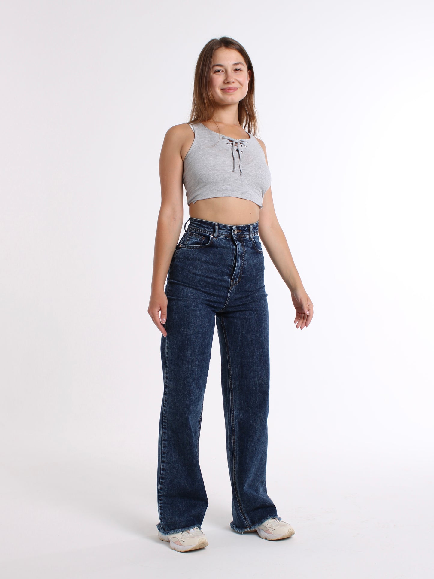 Rich Blue Cropped Masha Wide Leg Jeans