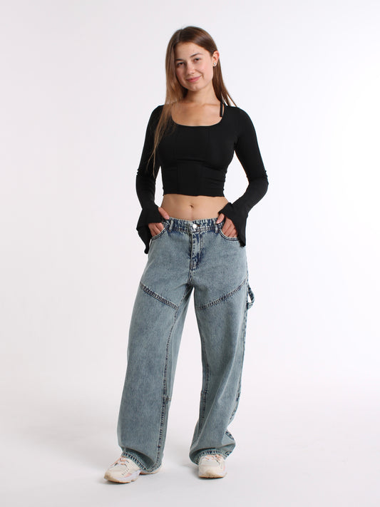 Green Cast Dasha Baggy Mid Waist jeans