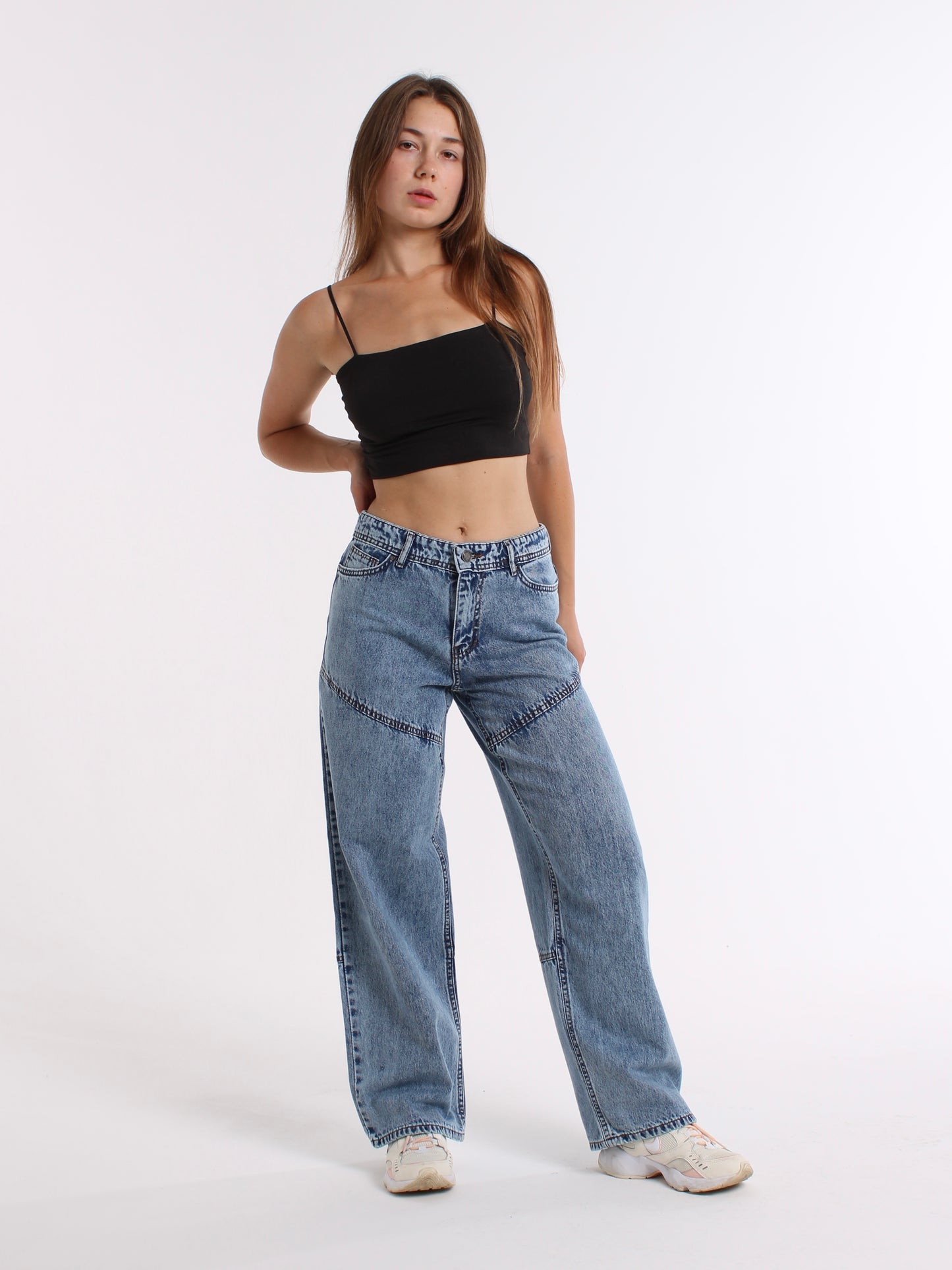 Mid Blue Dasha Baggy Mid Waist jeans