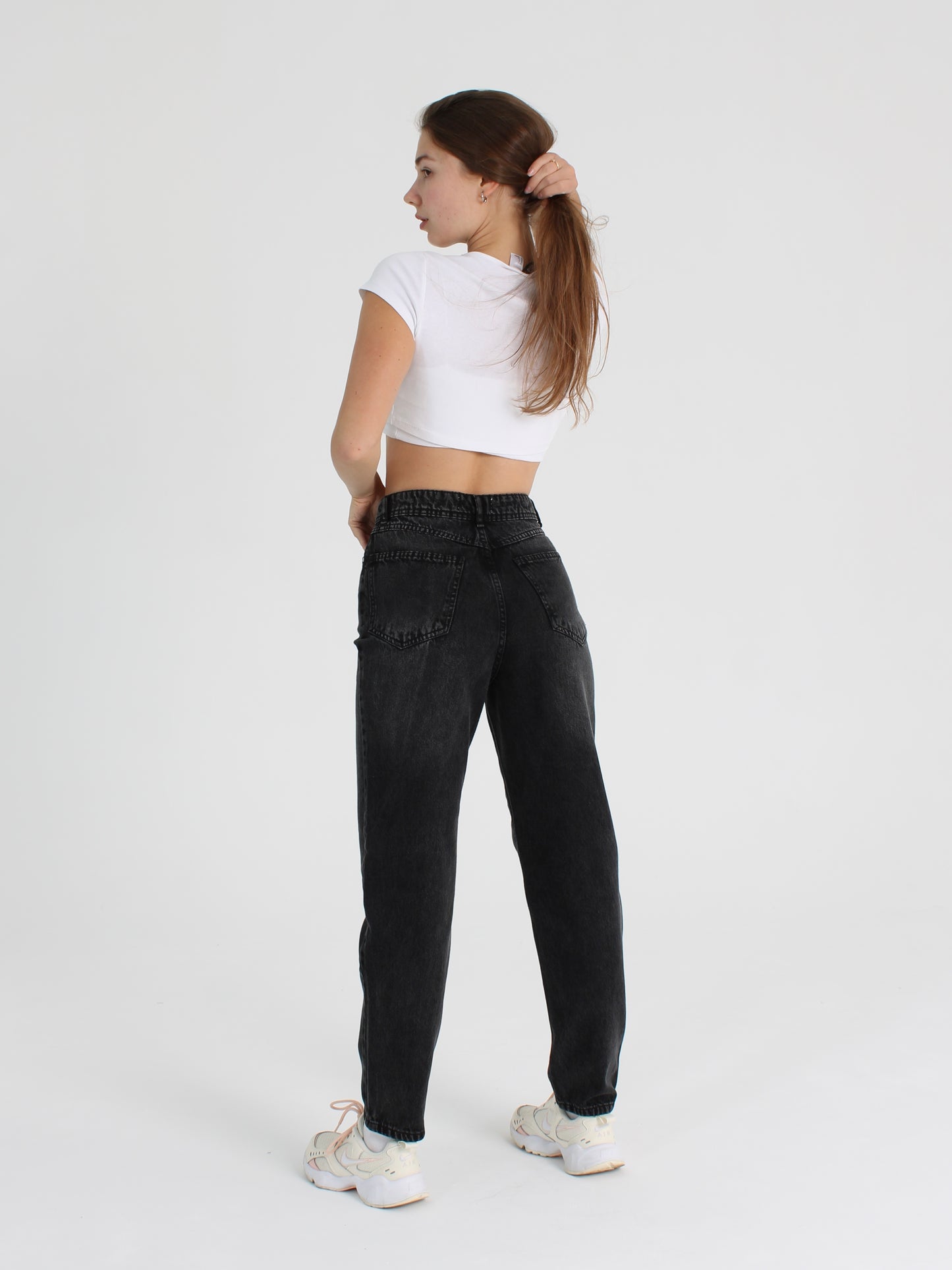 Washed Black Polina Mom Jeans