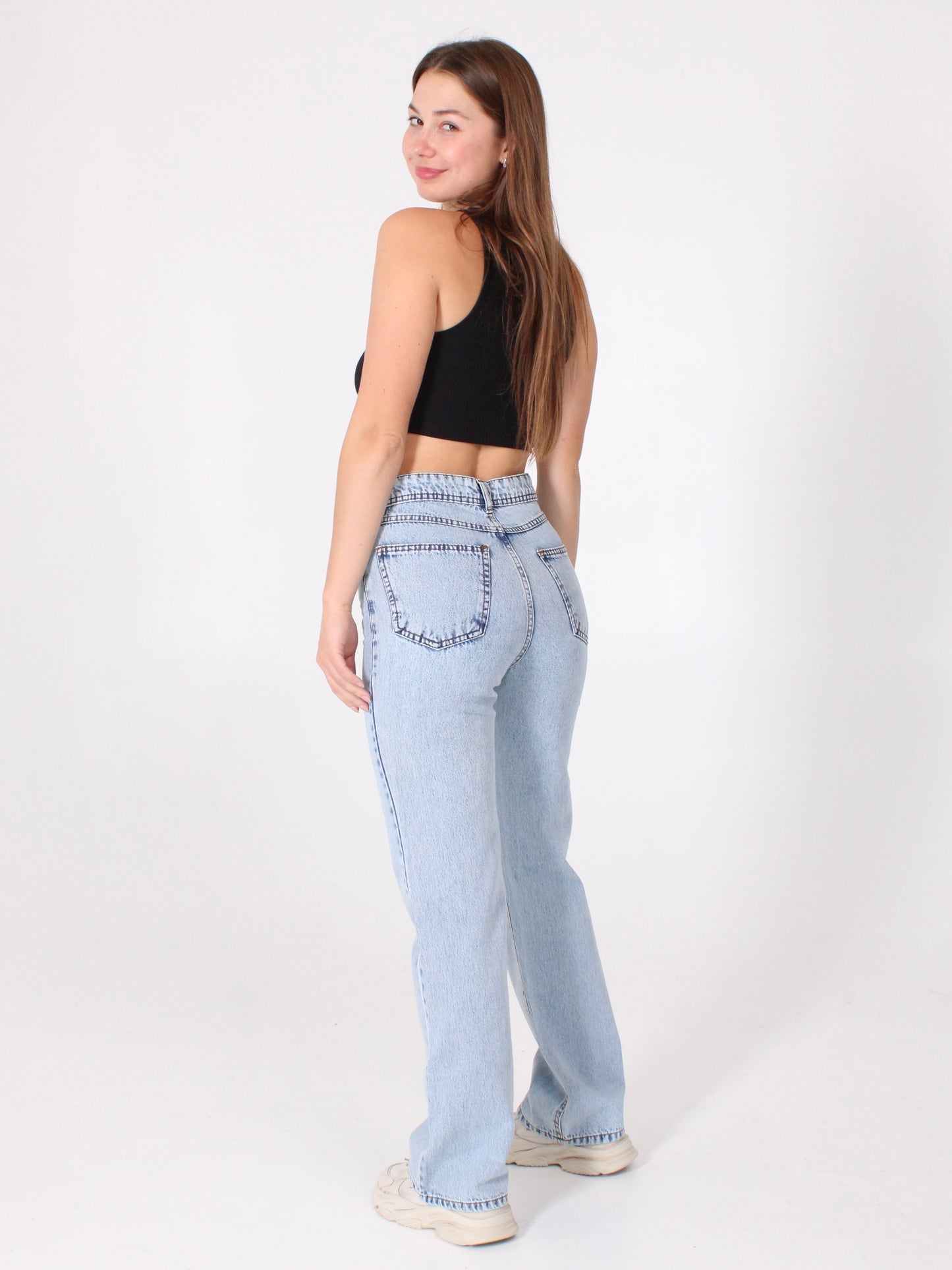 ( Pre-Order ) Light Blue Anna Straight Leg Full Length Jeans