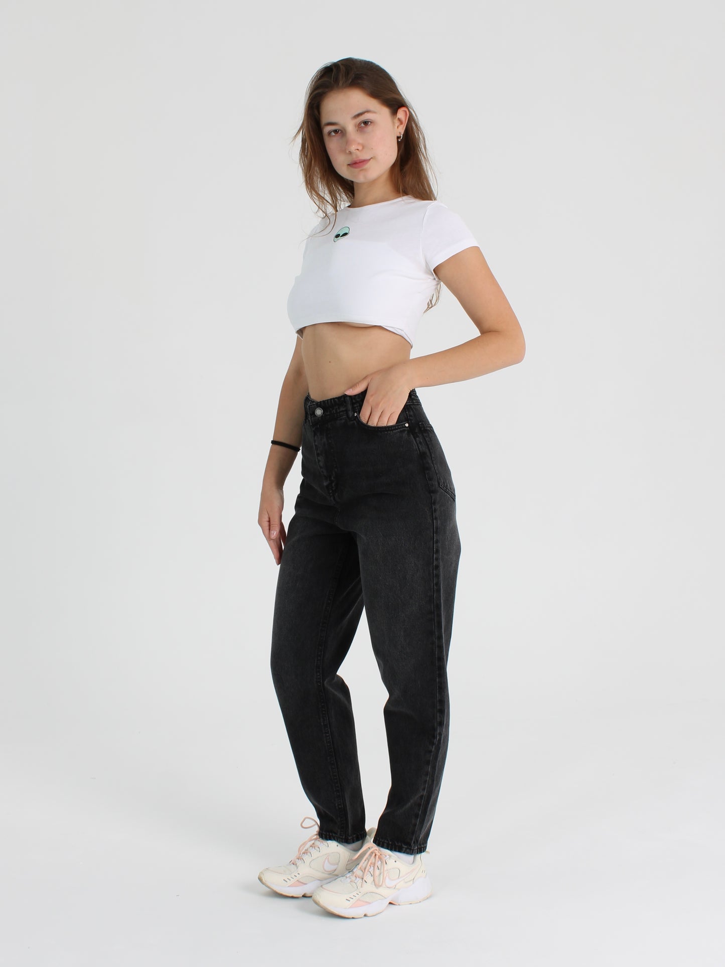 Washed Black Polina Mom Jeans