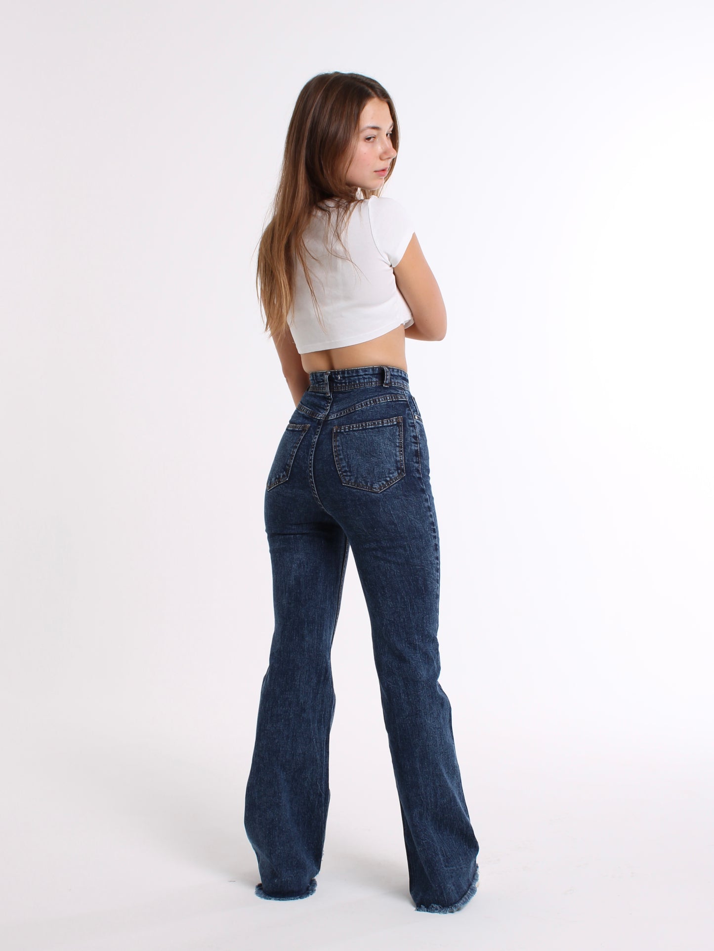 Cropped Rich Blue Viki Flared 70's