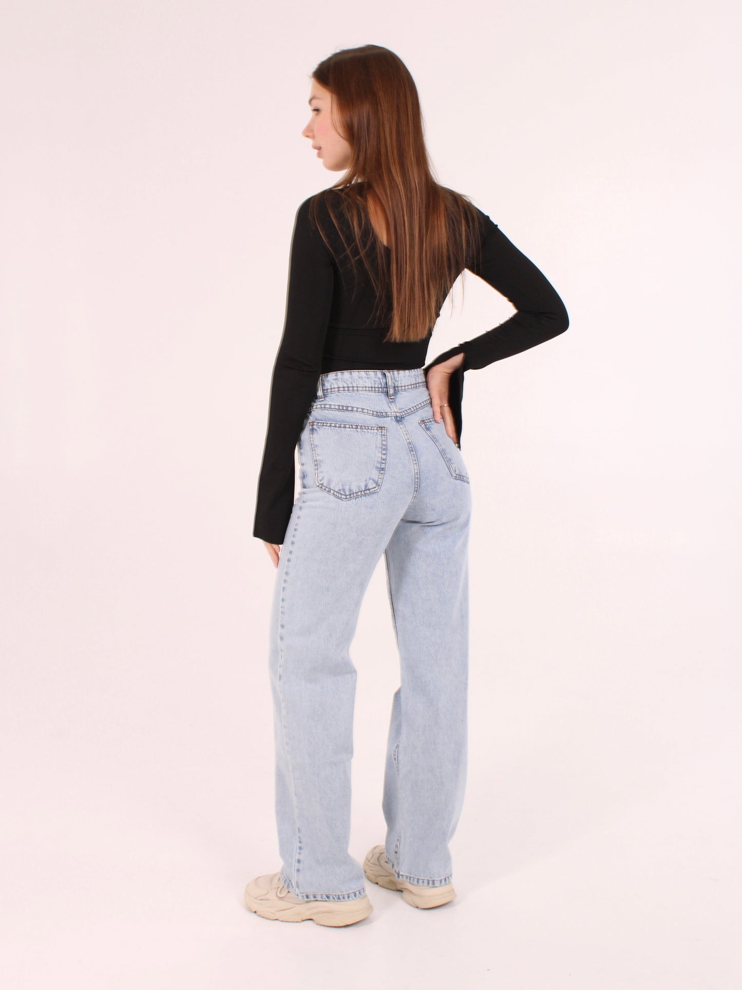 Light Blue ANNA Straight Leg Full Length Jeans
