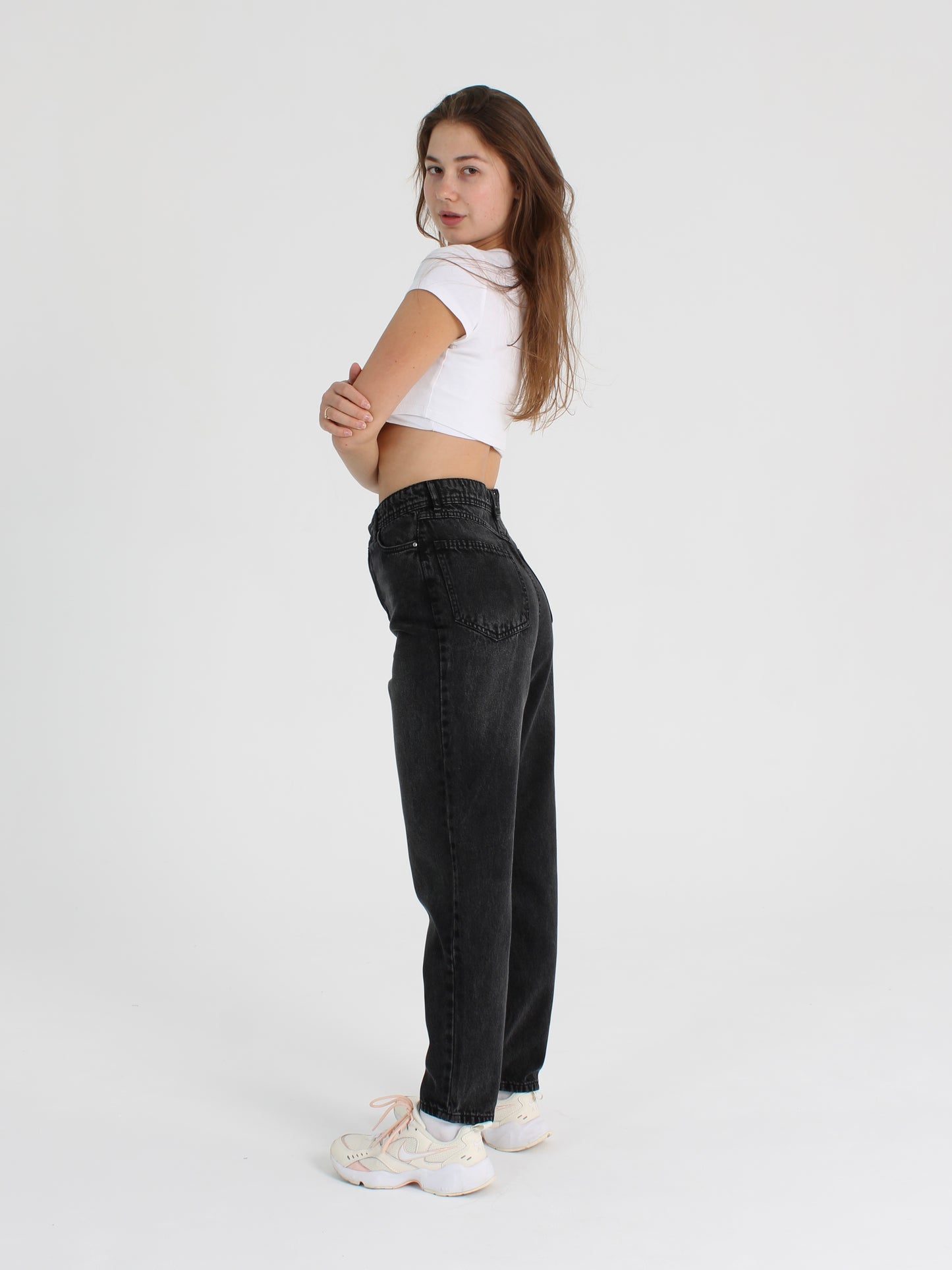 Washed Black Polina Mom Jeans
