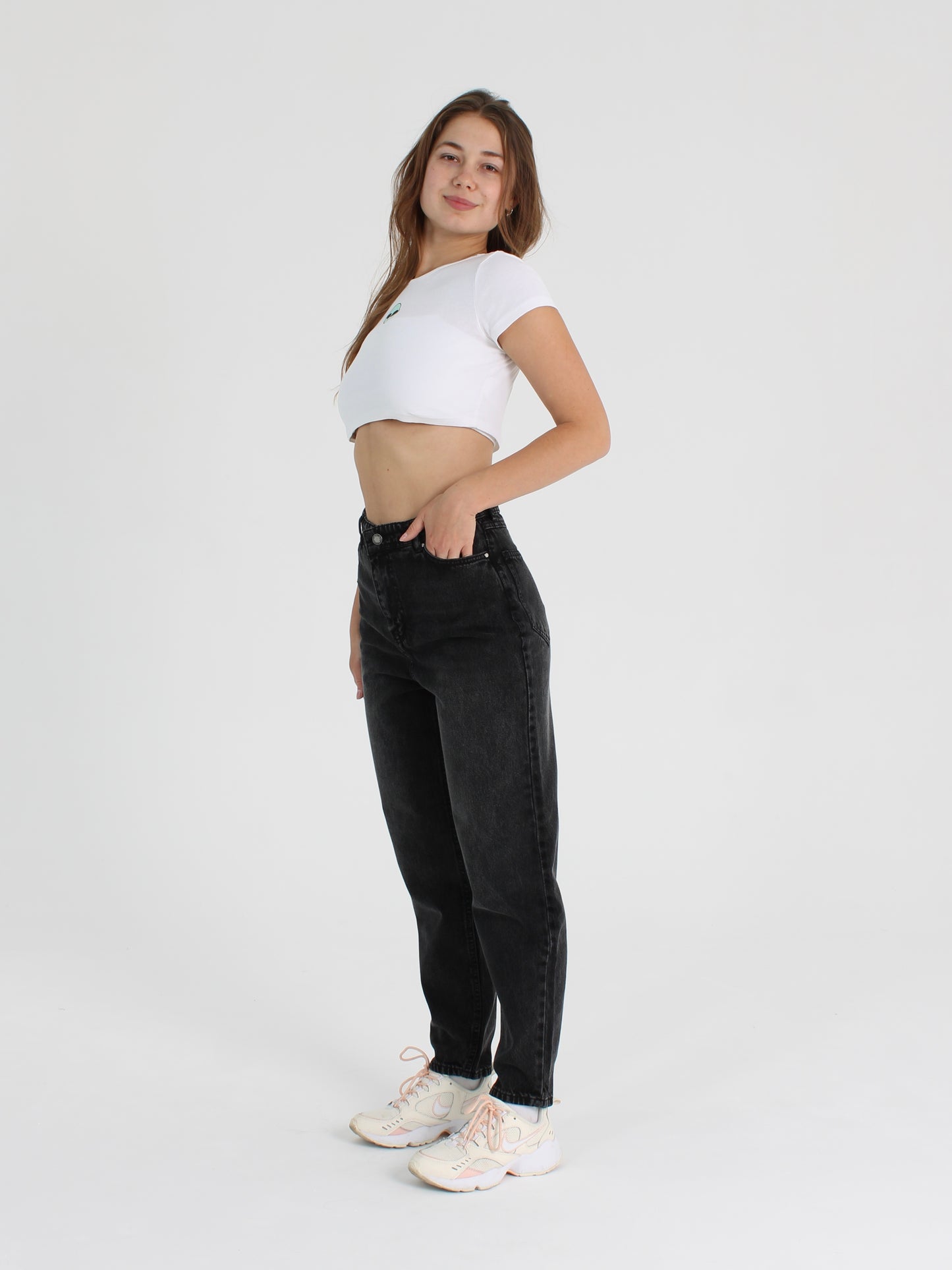 Washed Black Polina Mom Jeans