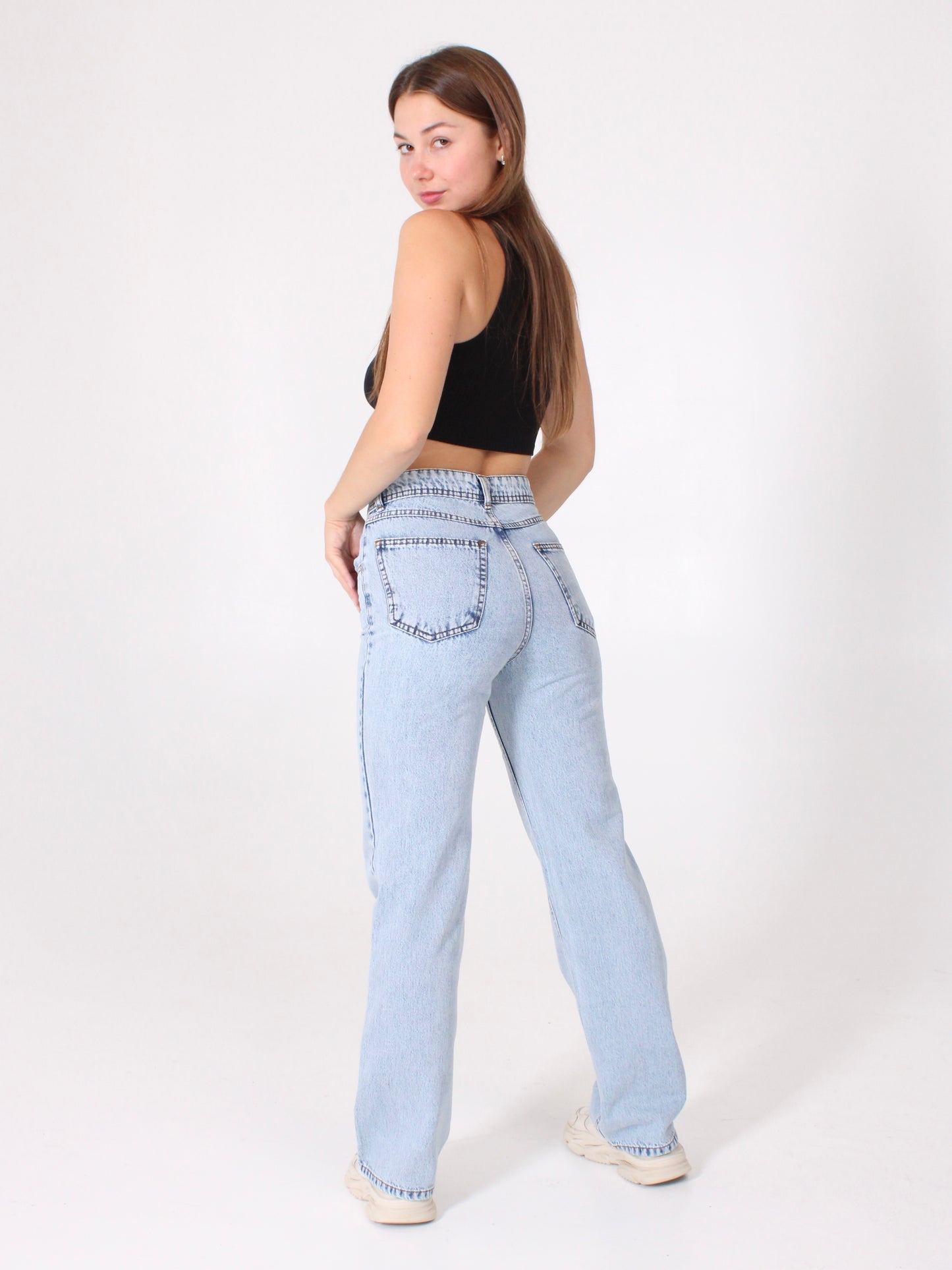 ( Pre-Order ) Light Blue Anna Straight Leg Full Length Jeans
