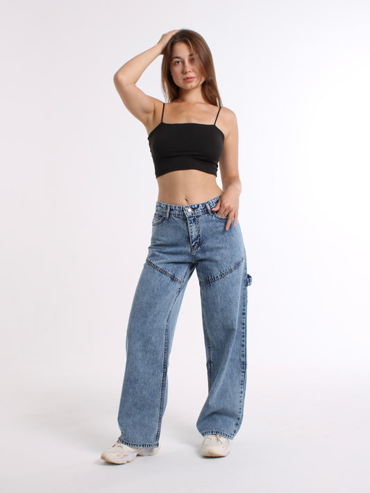 Mid Blue Dasha Baggy Mid Waist jeans