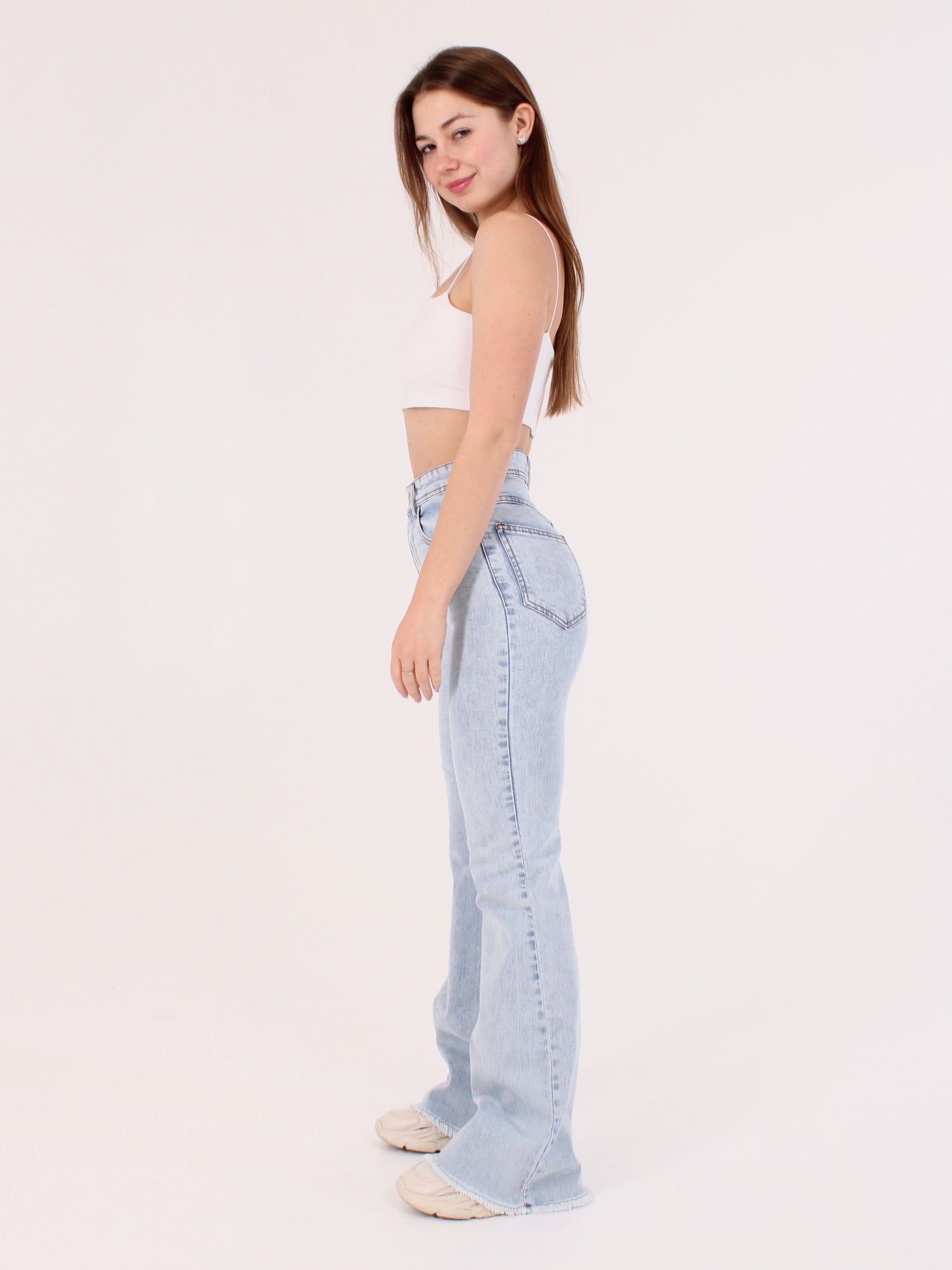 Cropped Ocean Blue Viki Flared 70's