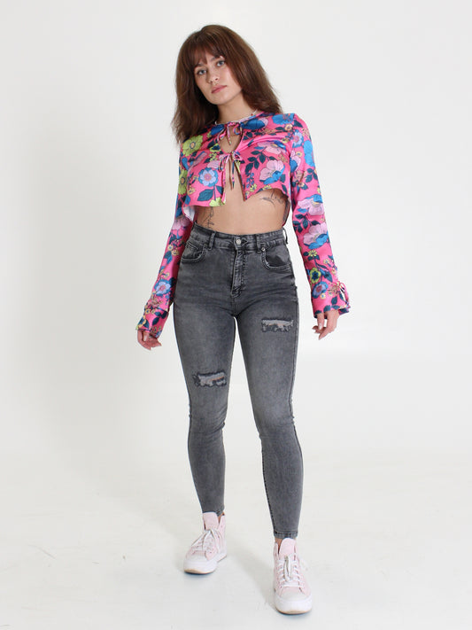 Light Grey Yulia High Waisted Jeans