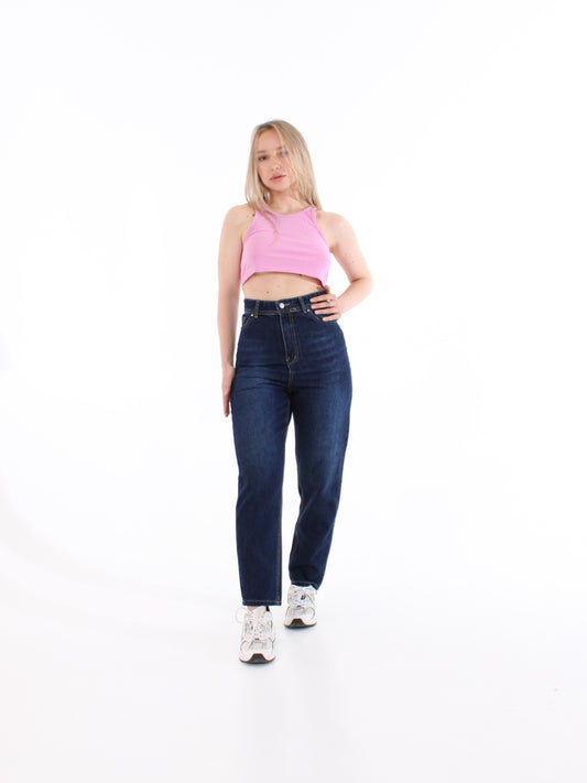 Blue Black Polina Mom Jeans